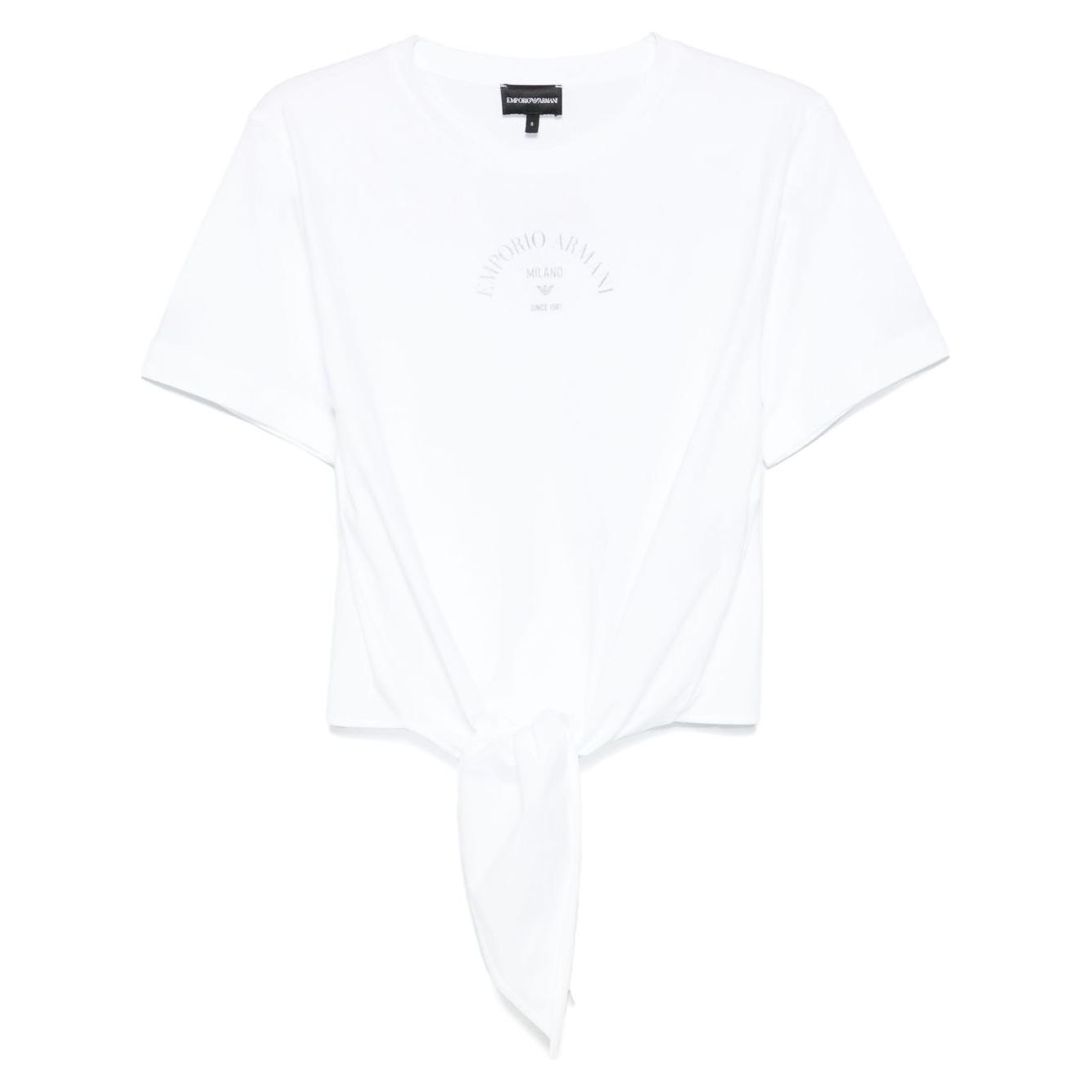 Emporio Armani Logo Print T-Shirt Topwear Emporio Armani Ghost White