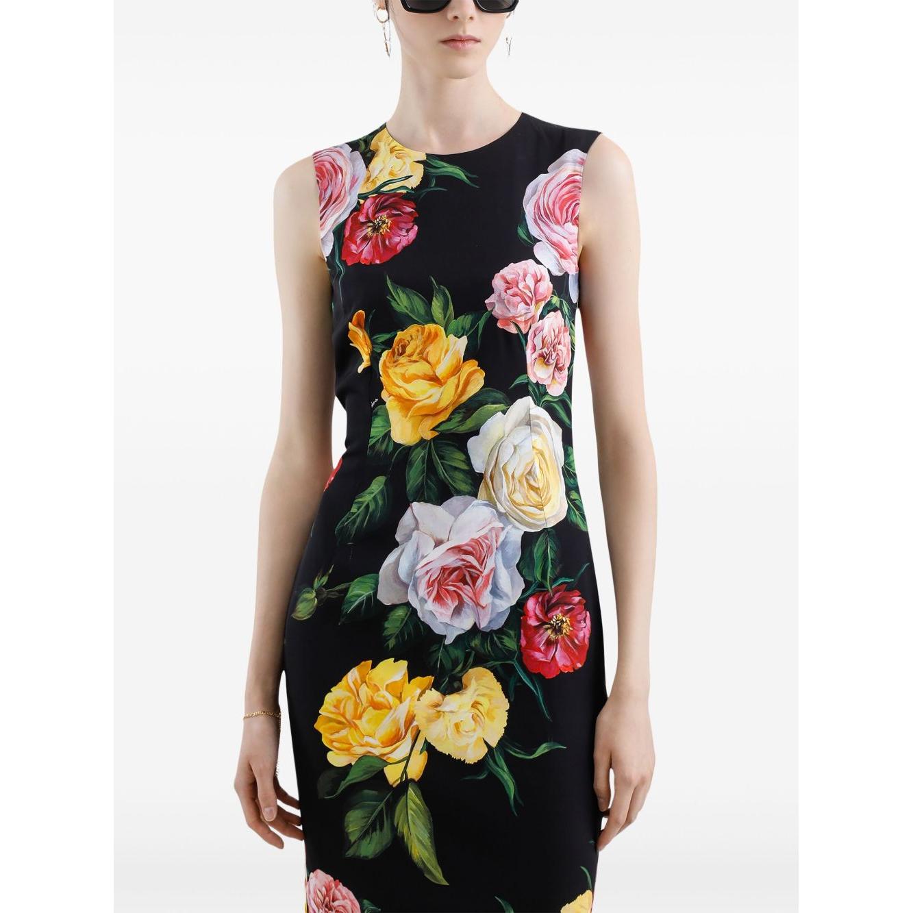 Dolce & Gabbana floral print midi dress Dresses Dolce & Gabbana Black