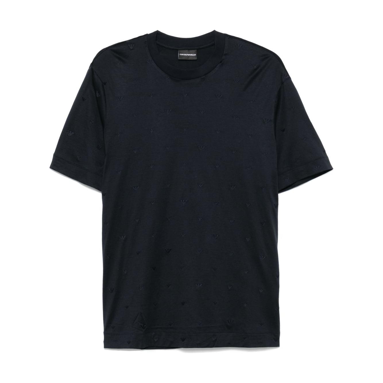 Emporio Armani Allover Logo T Shirt Topwear Emporio Armani Black