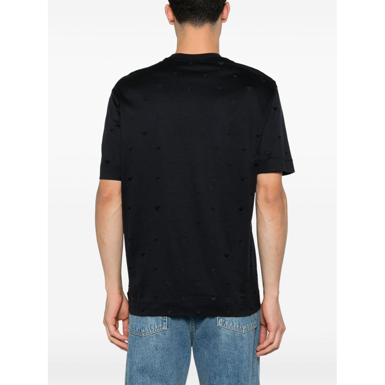 Emporio Armani Allover Logo T Shirt Topwear Emporio Armani Dark Slate Gray