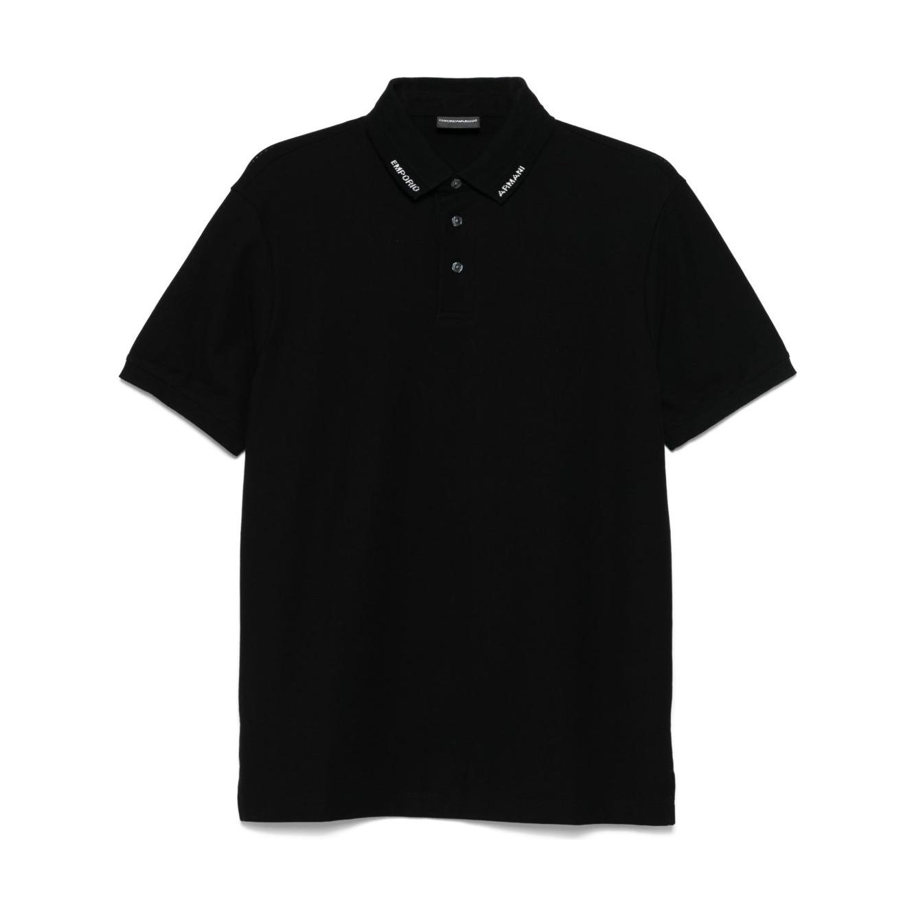 Emporio Armani Jersey polo with logo collar Topwear Emporio Armani Black