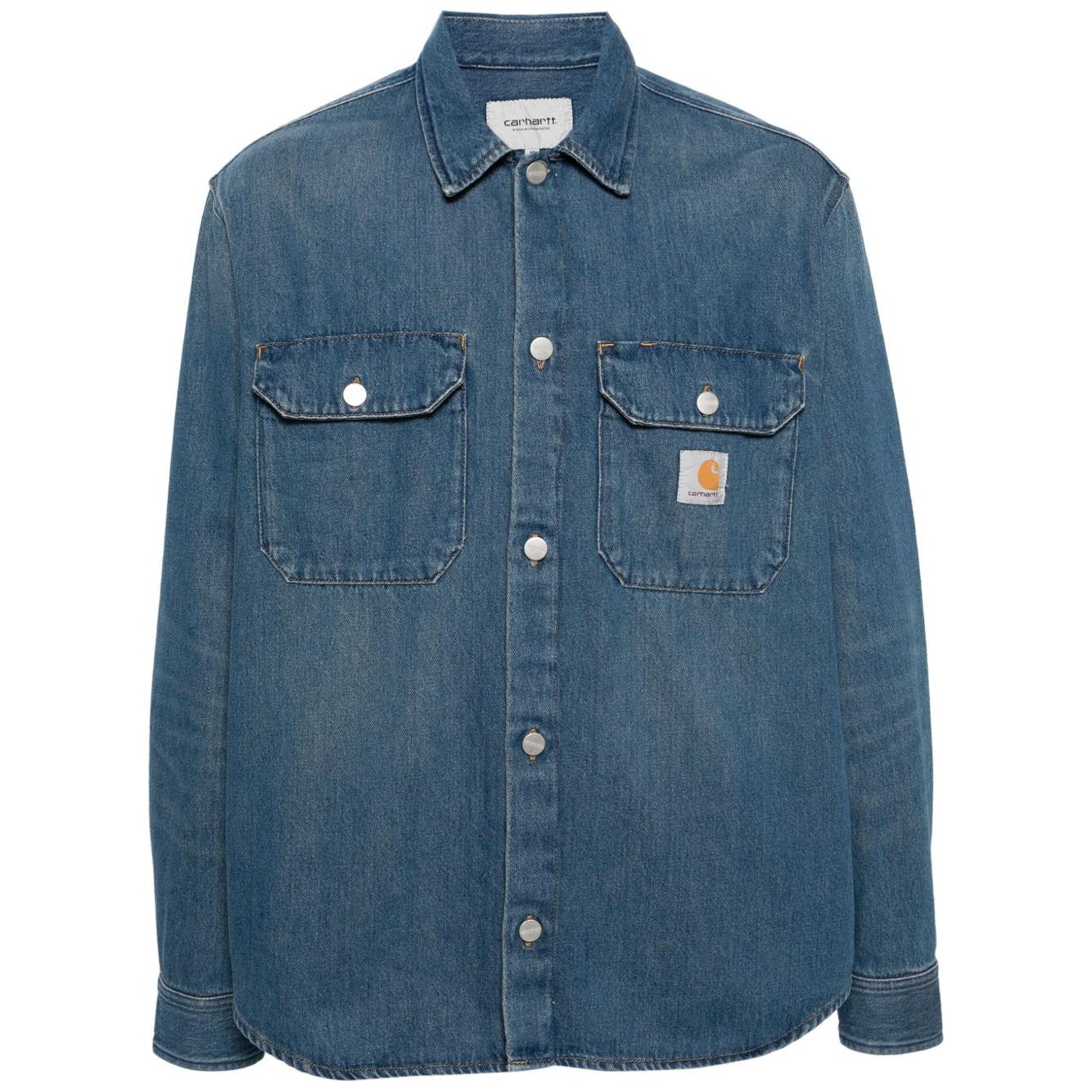 CARHARTT WIP MAIN Shirts Blue Shirts Carhartt Wip Main Dark Slate Gray