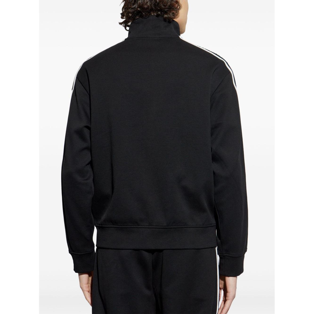 Emporio Armani Full zip jersey sweatshirt with ASV logo bands Topwear Emporio Armani Black