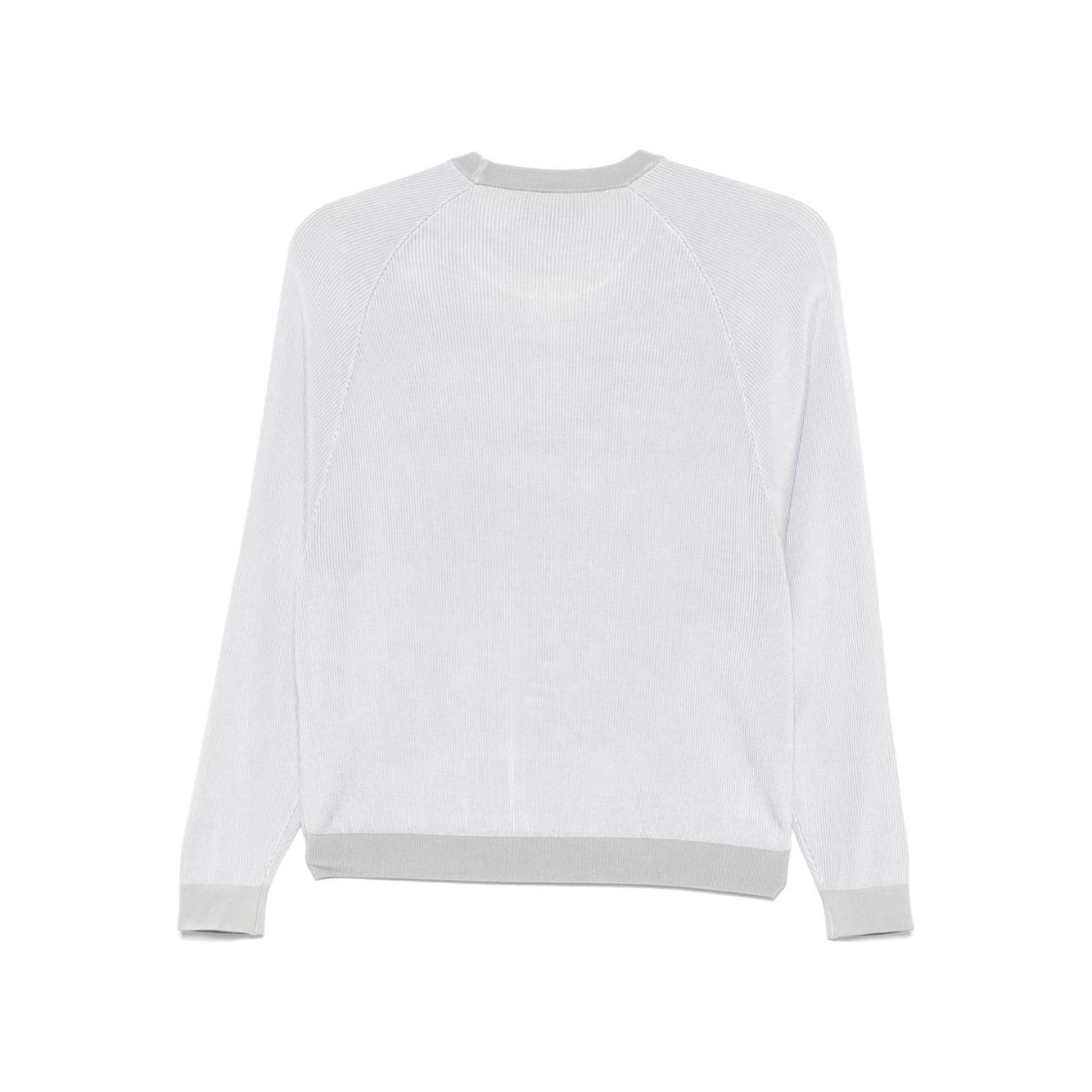 Emporio Armani Jacquard Logo Sweater Topwear Emporio Armani Light Gray