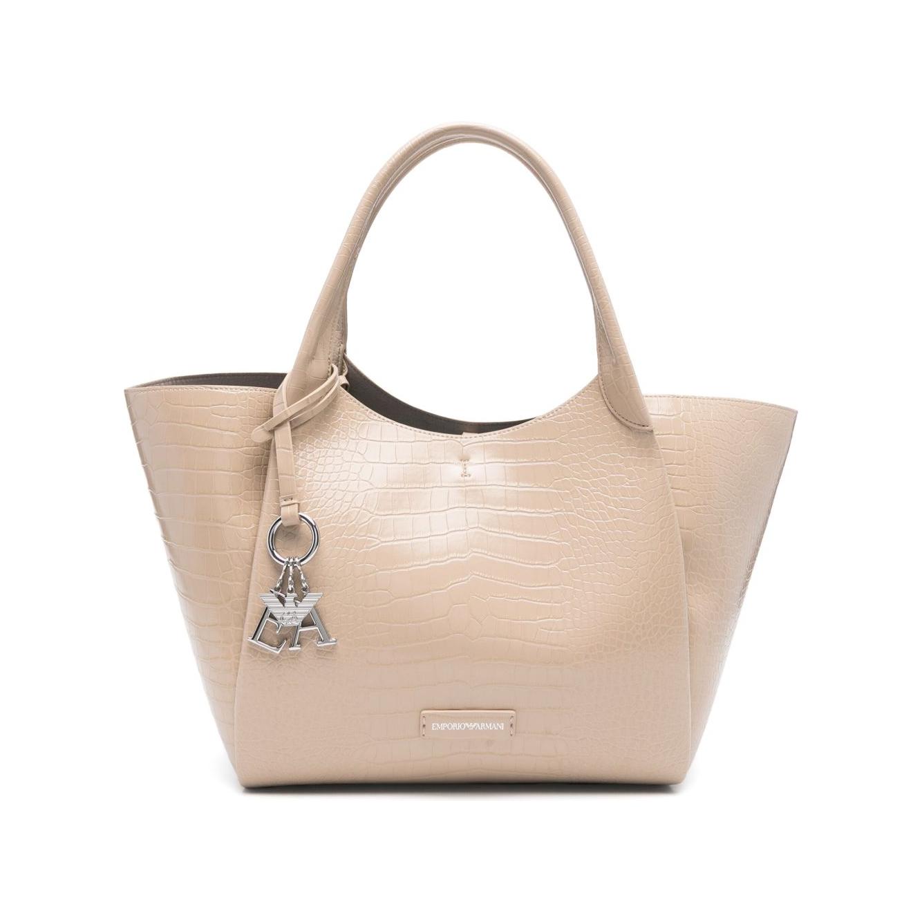 Emporio Armani Shopper bag with logo charm Shopper Emporio Armani Tan