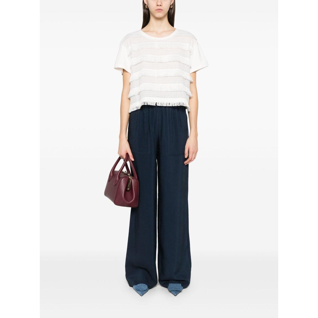 Emporio Armani T-shirt with fringes Topwear Emporio Armani White Smoke