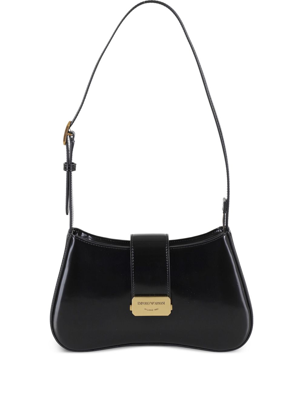 Emporio Armani Hobo shoulder bag with logo buckle Shoulder Emporio Armani Black