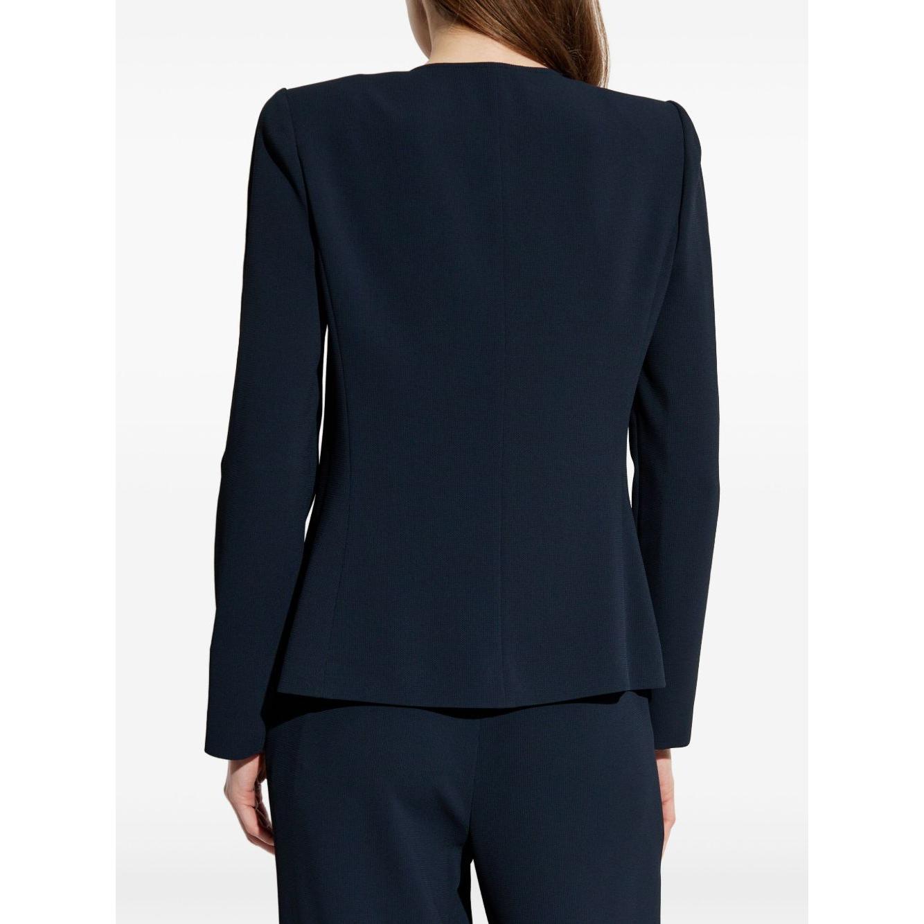 Emporio Armani Jacket in fluid woven fabric with pleats Jackets Emporio Armani Black