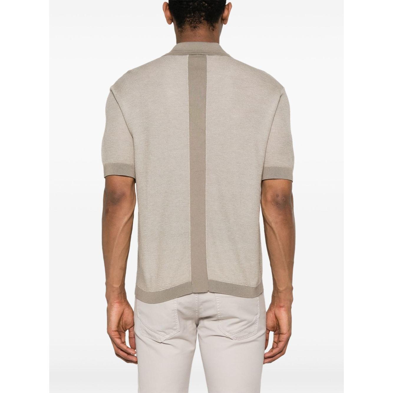 Emporio Armani knitted polo shirt Topwear Emporio Armani Light Gray