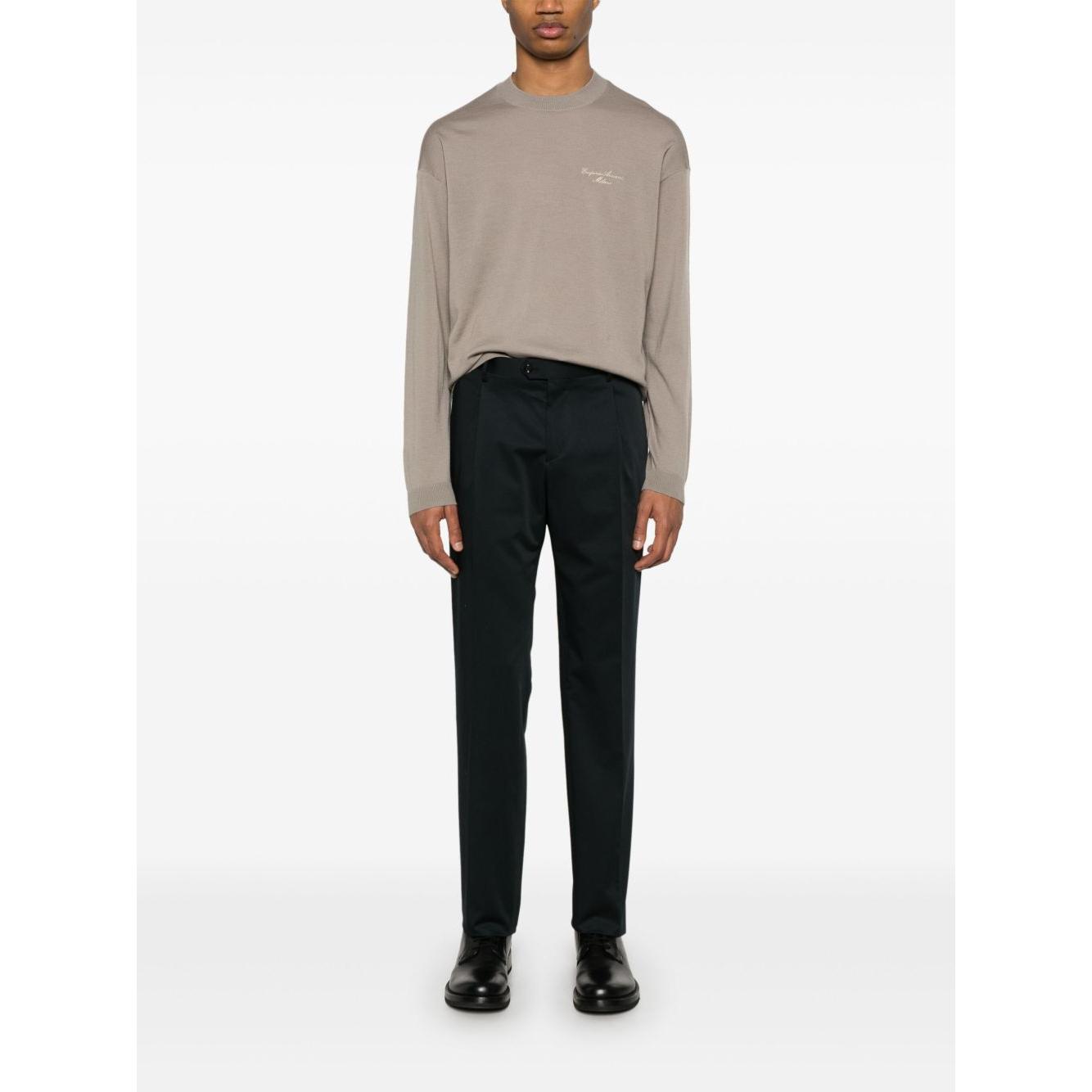 Emporio Armani Virgin Wool Sweater Topwear Emporio Armani White Smoke