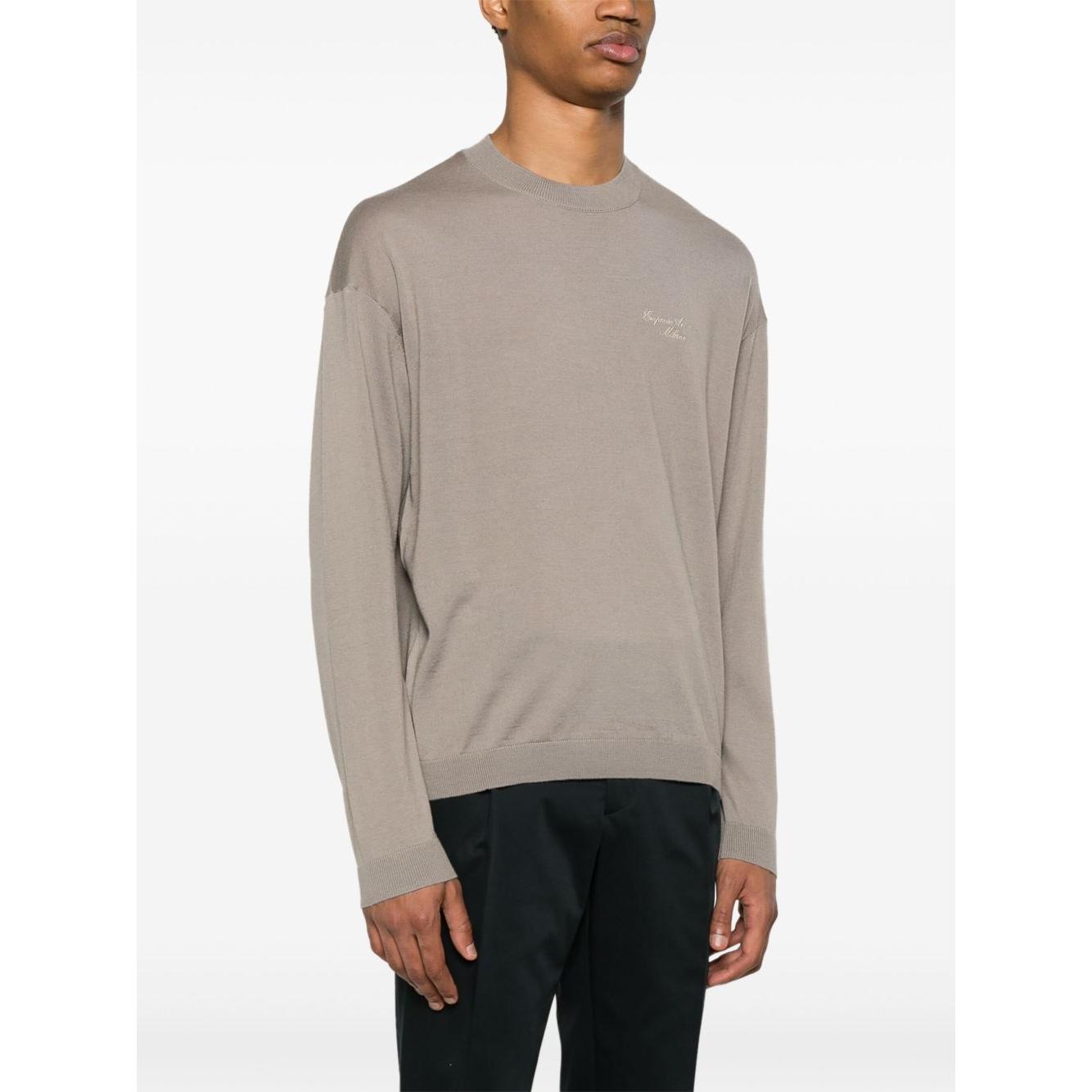 Emporio Armani Virgin Wool Sweater Topwear Emporio Armani Beige