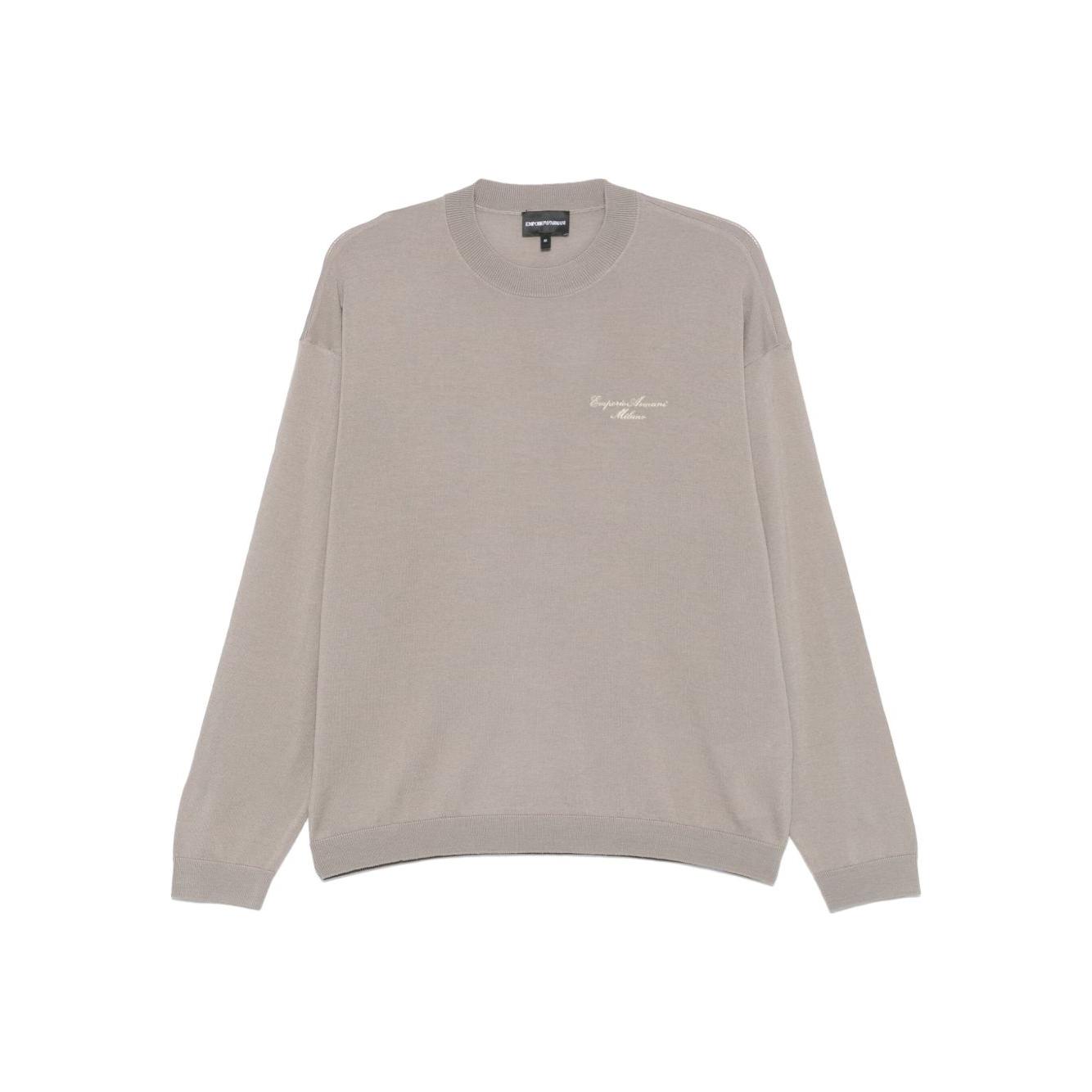 Emporio Armani Virgin Wool Sweater Topwear Emporio Armani Dark Gray