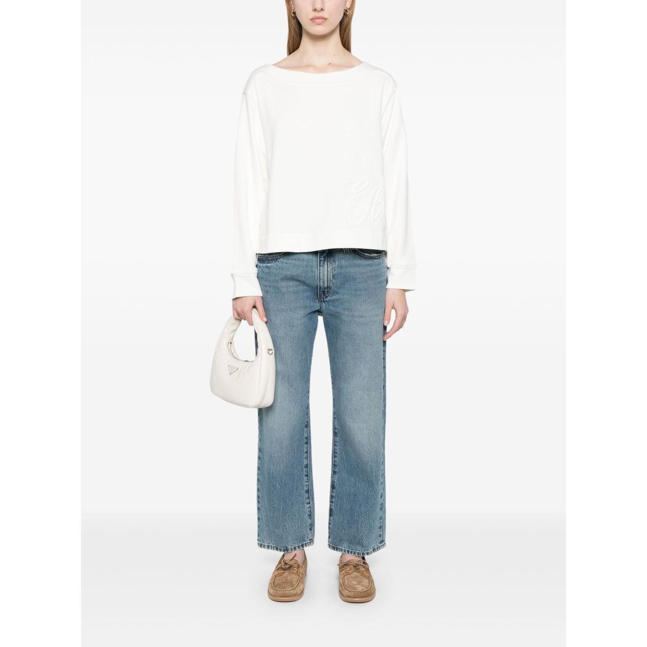 Emporio Armani logo embroidered sweatshirt Topwear Emporio Armani White Smoke