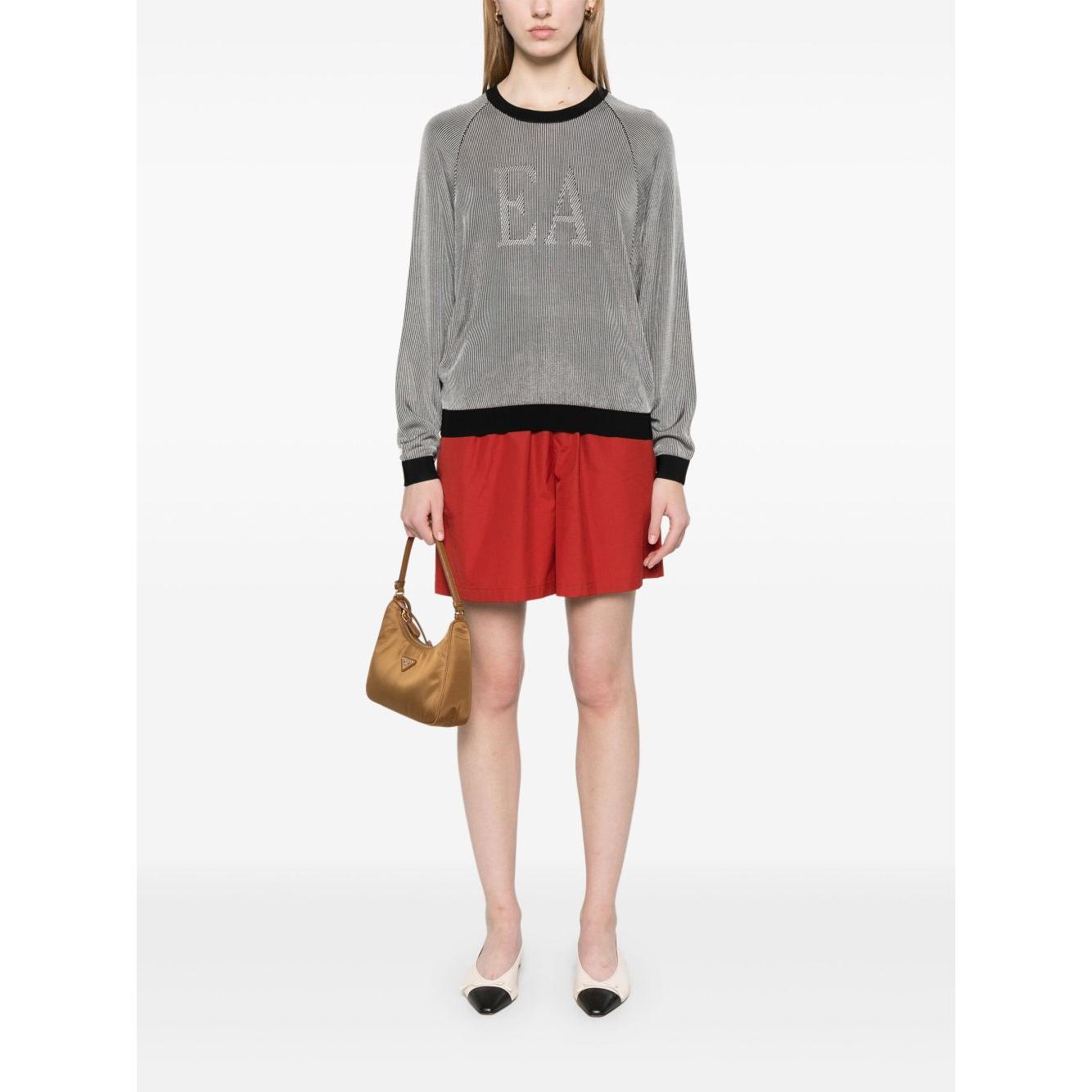Emporio Armani Two-tone fisherman’s rib jumper with EA logo Topwear Emporio Armani White Smoke