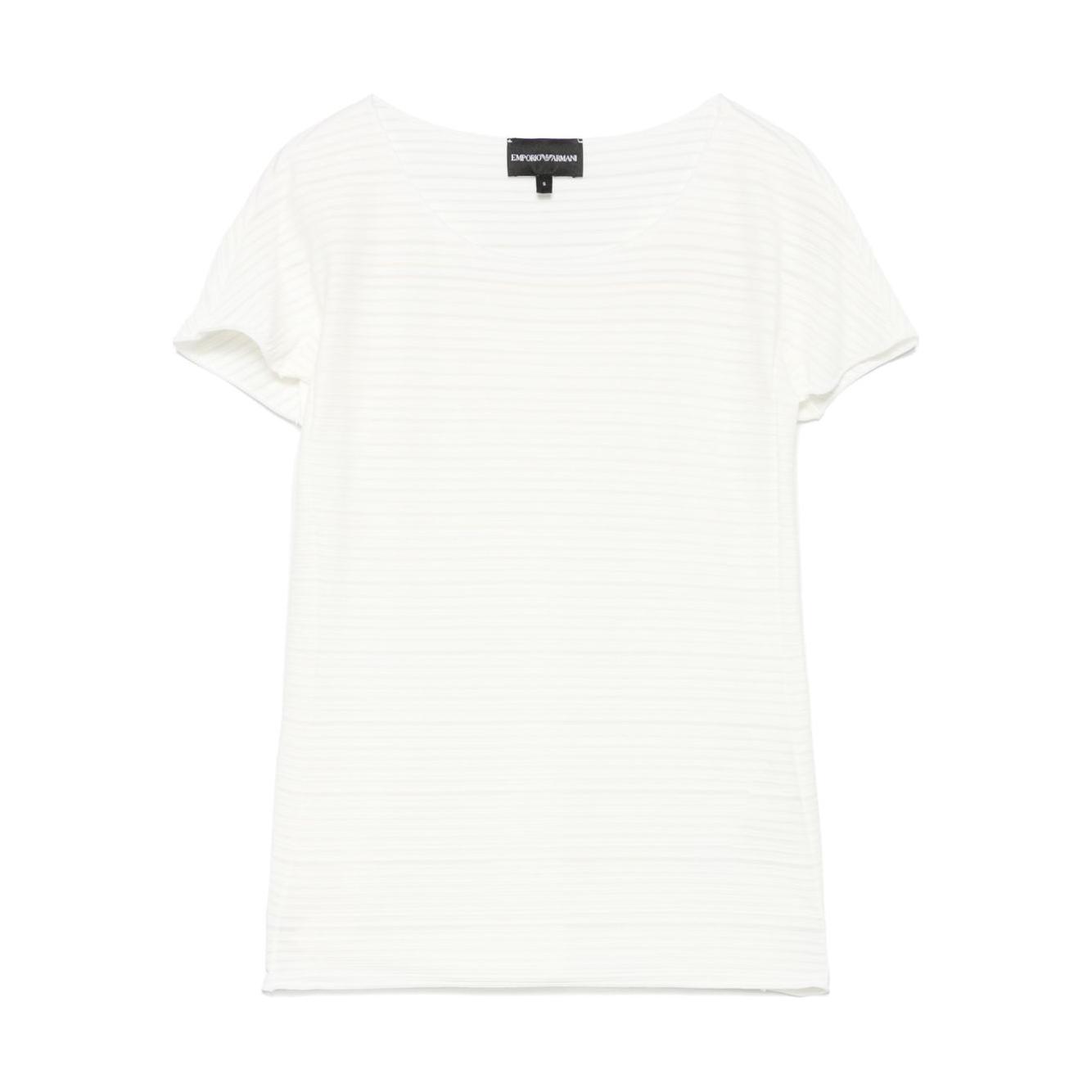 Emporio Armani Ribbed T-shirt Topwear Emporio Armani White Smoke