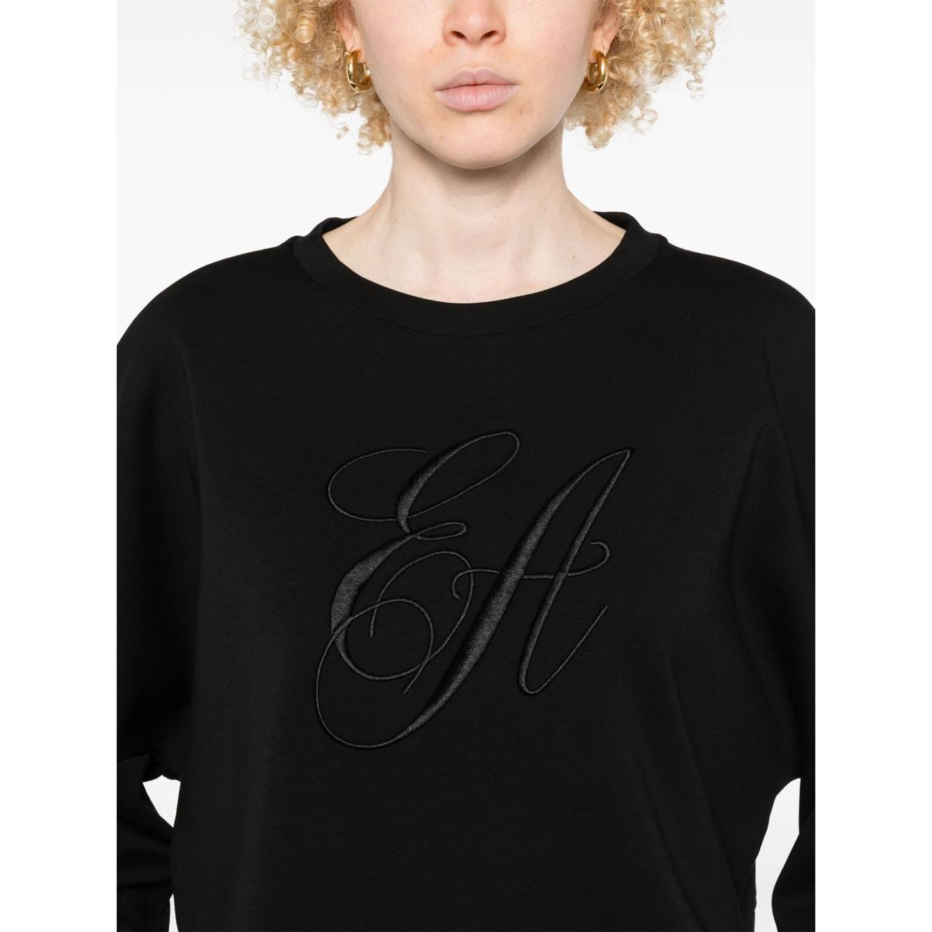 Emporio Armani Double jersey sweatshirt with logo embroidery Topwear Emporio Armani Black