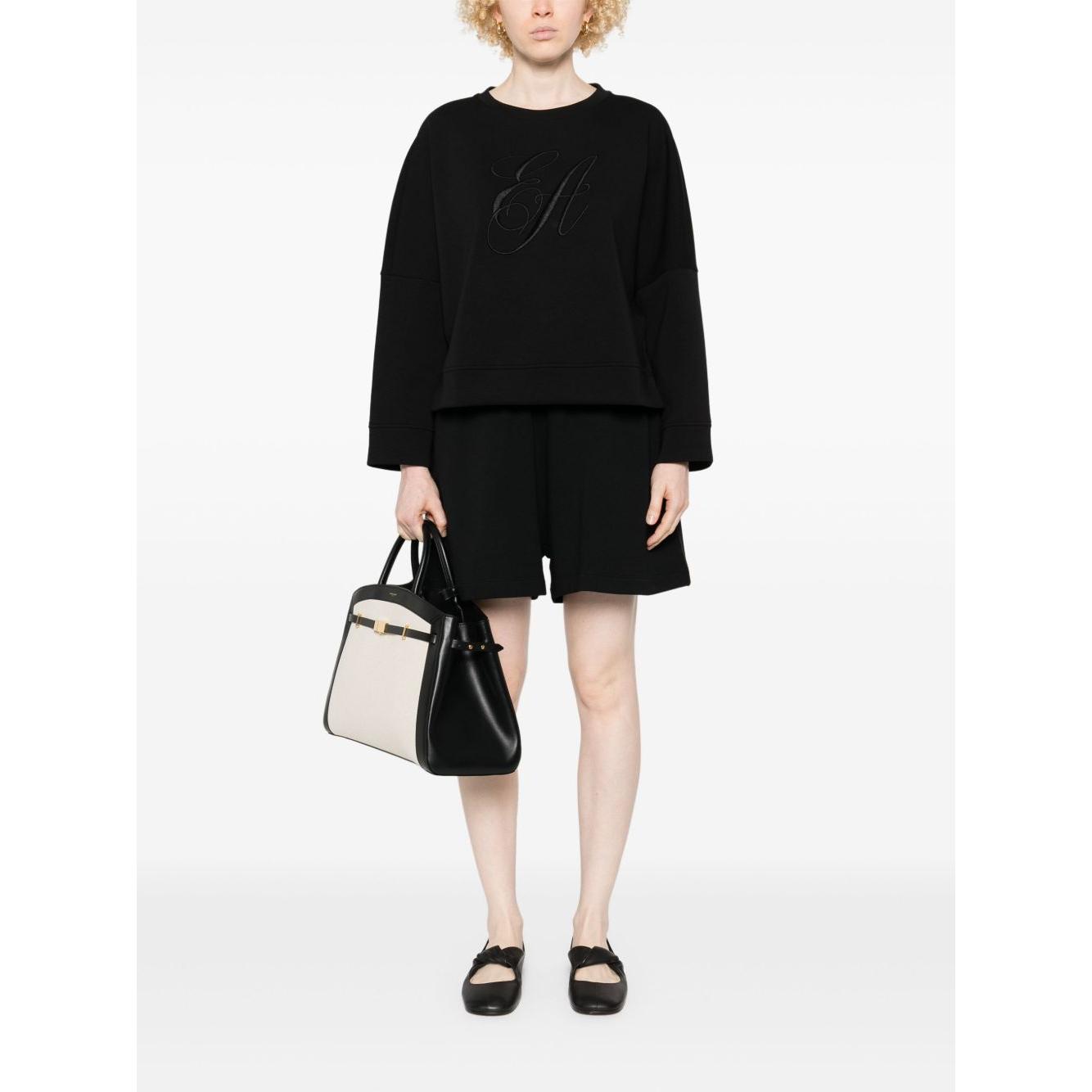 Emporio Armani Double jersey sweatshirt with logo embroidery Topwear Emporio Armani Black