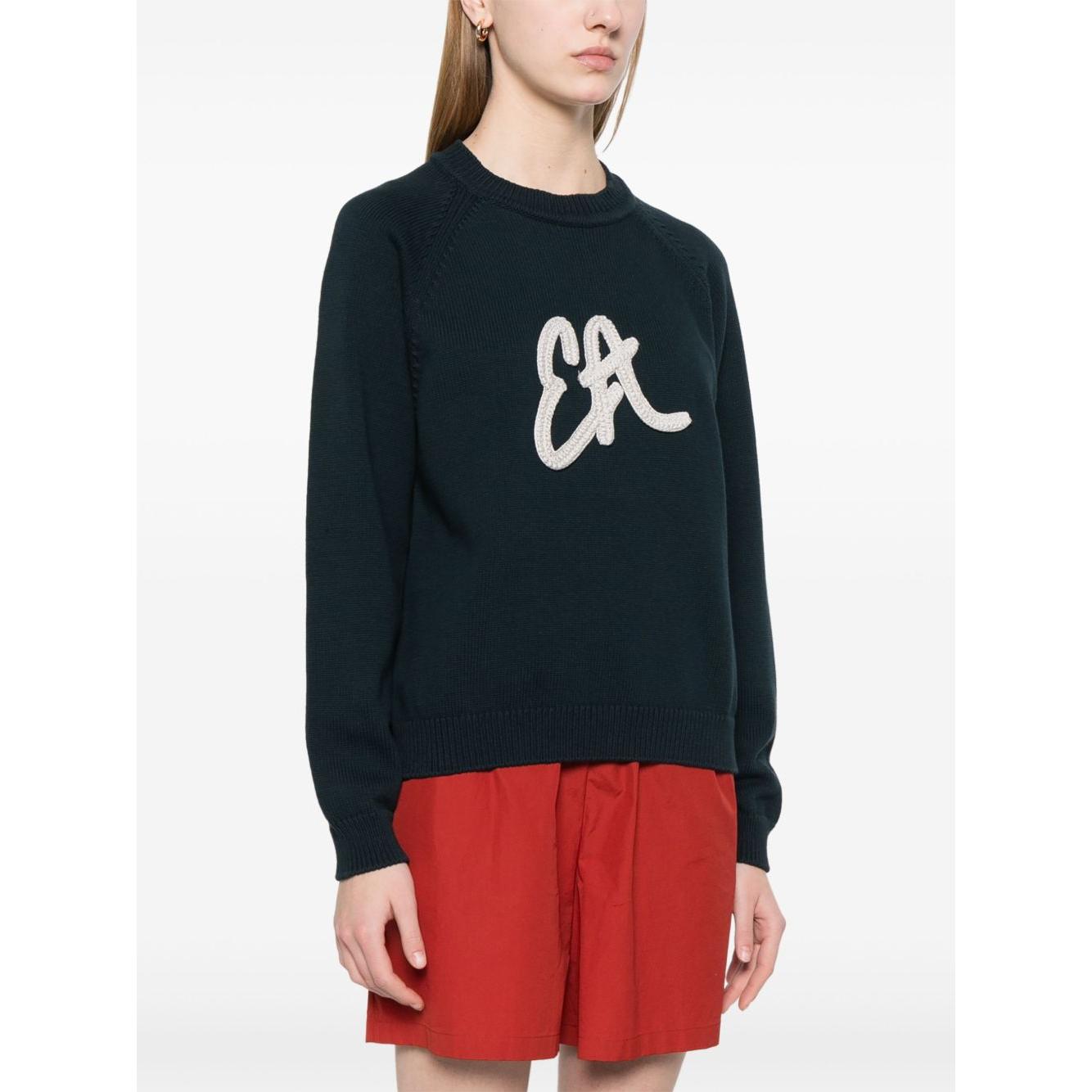 Emporio Armani Sweater with maxi EA Icon logo Topwear Emporio Armani White Smoke