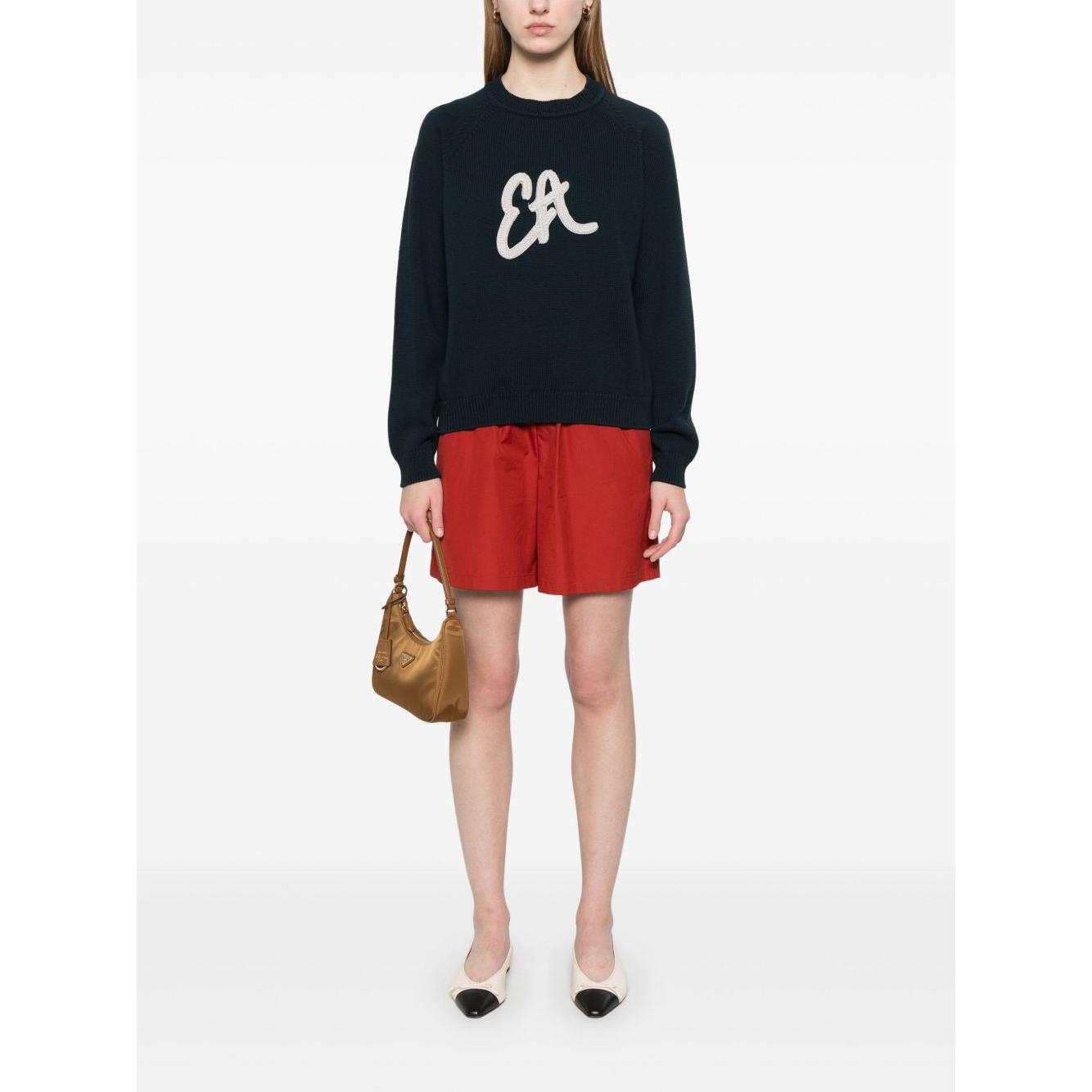 Emporio Armani Sweater with maxi EA Icon logo Topwear Emporio Armani White Smoke