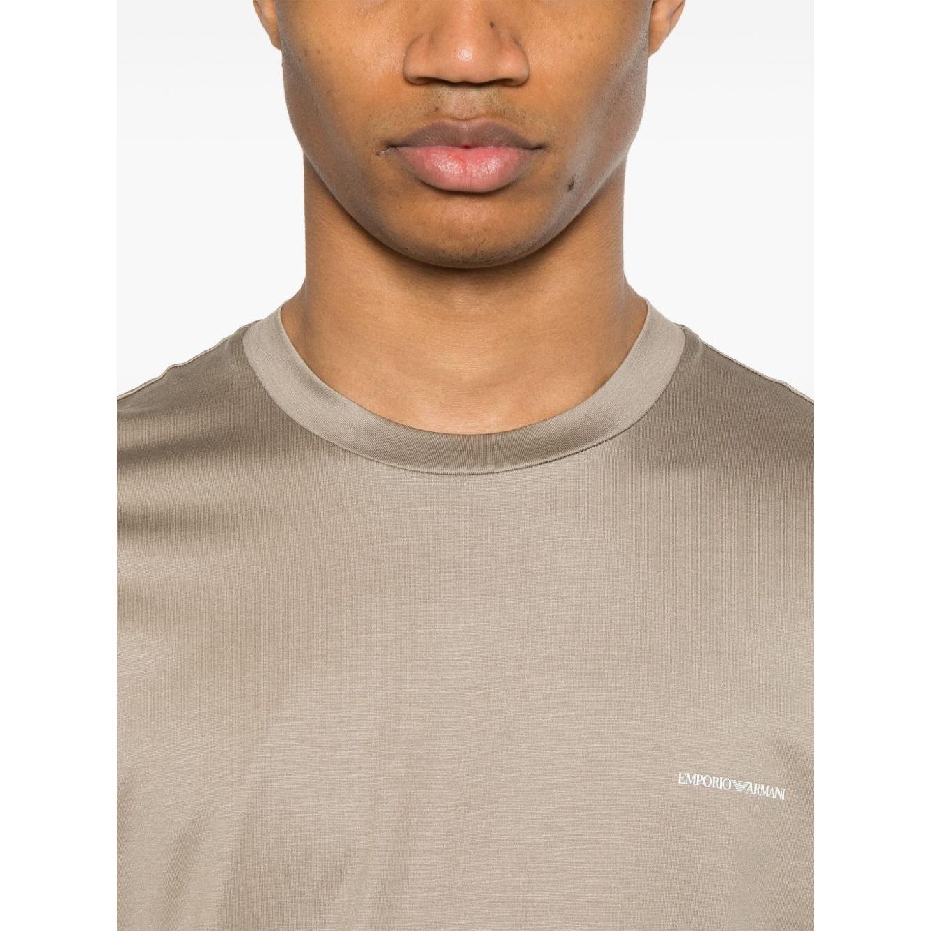 Emporio Armani logo-print T-shirt Topwear Emporio Armani Rosy Brown