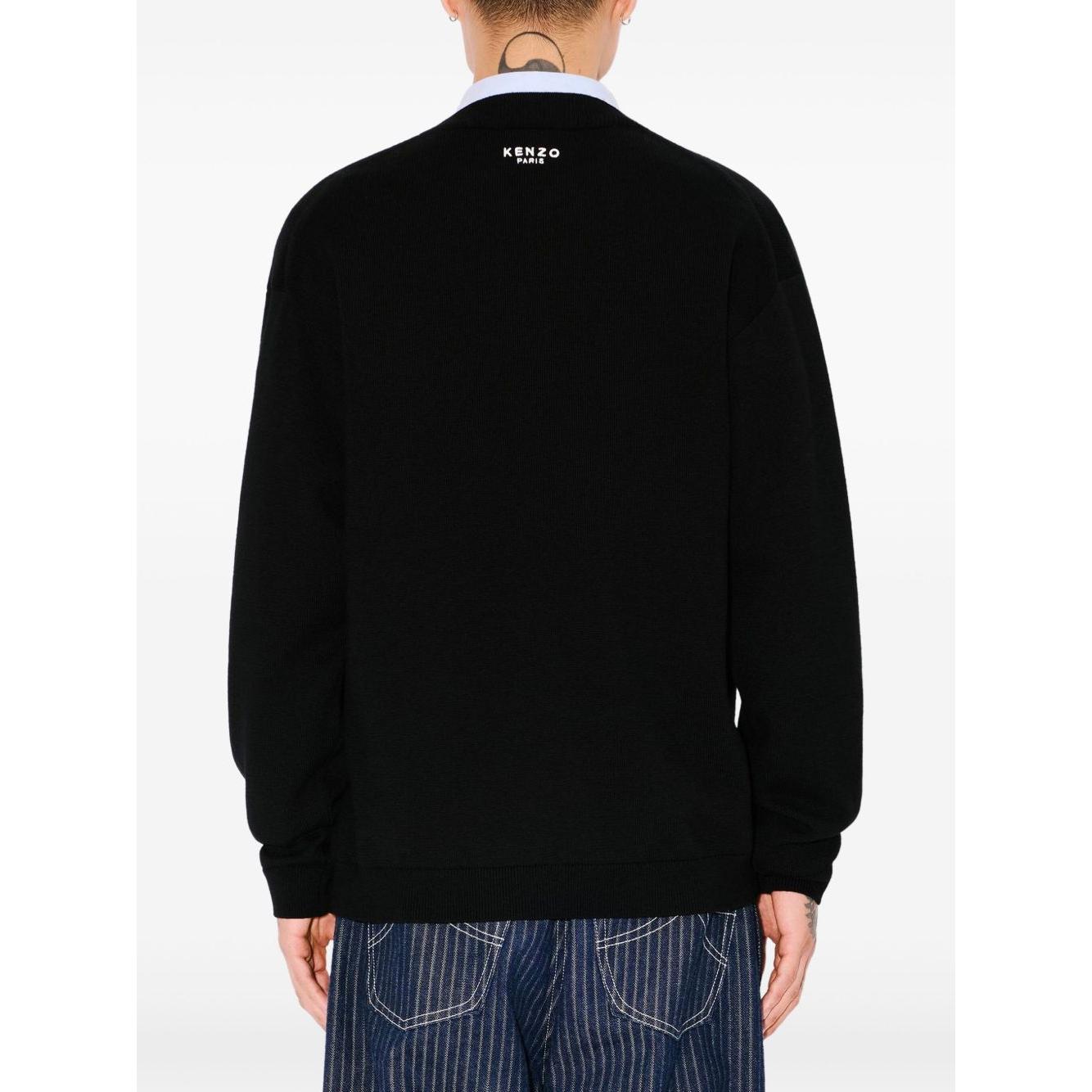 Kenzo Pop Wool Sweaters Black Topwear Kenzo White Smoke