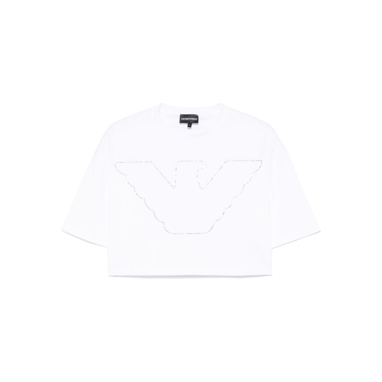 Emporio Armani crewneck crop top Topwear Emporio Armani Ghost White