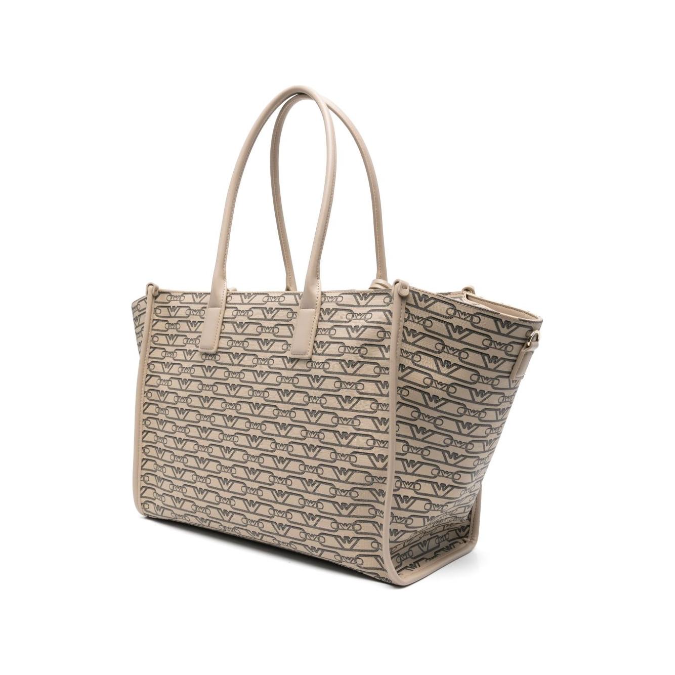 Emporio Armani Medium shopper bag with all-over monogram print Shopper Emporio Armani Rosy Brown