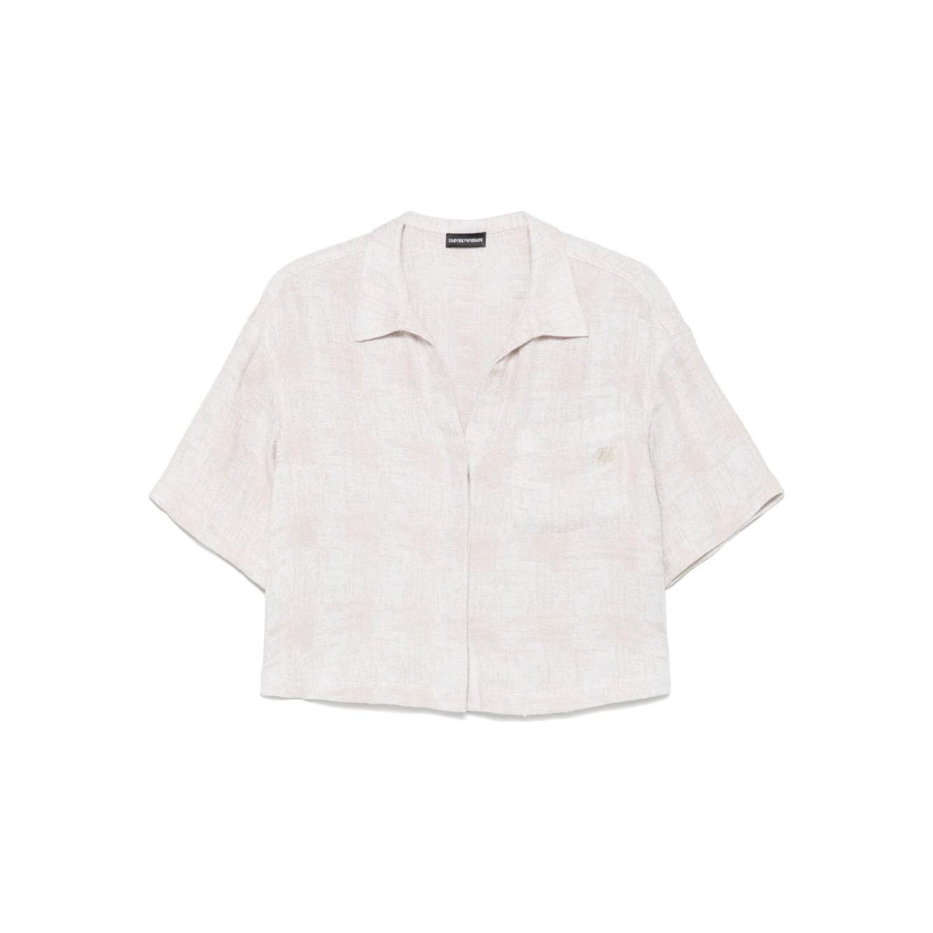 Emporio Armani cropped linen shirt Shirts Emporio Armani Beige