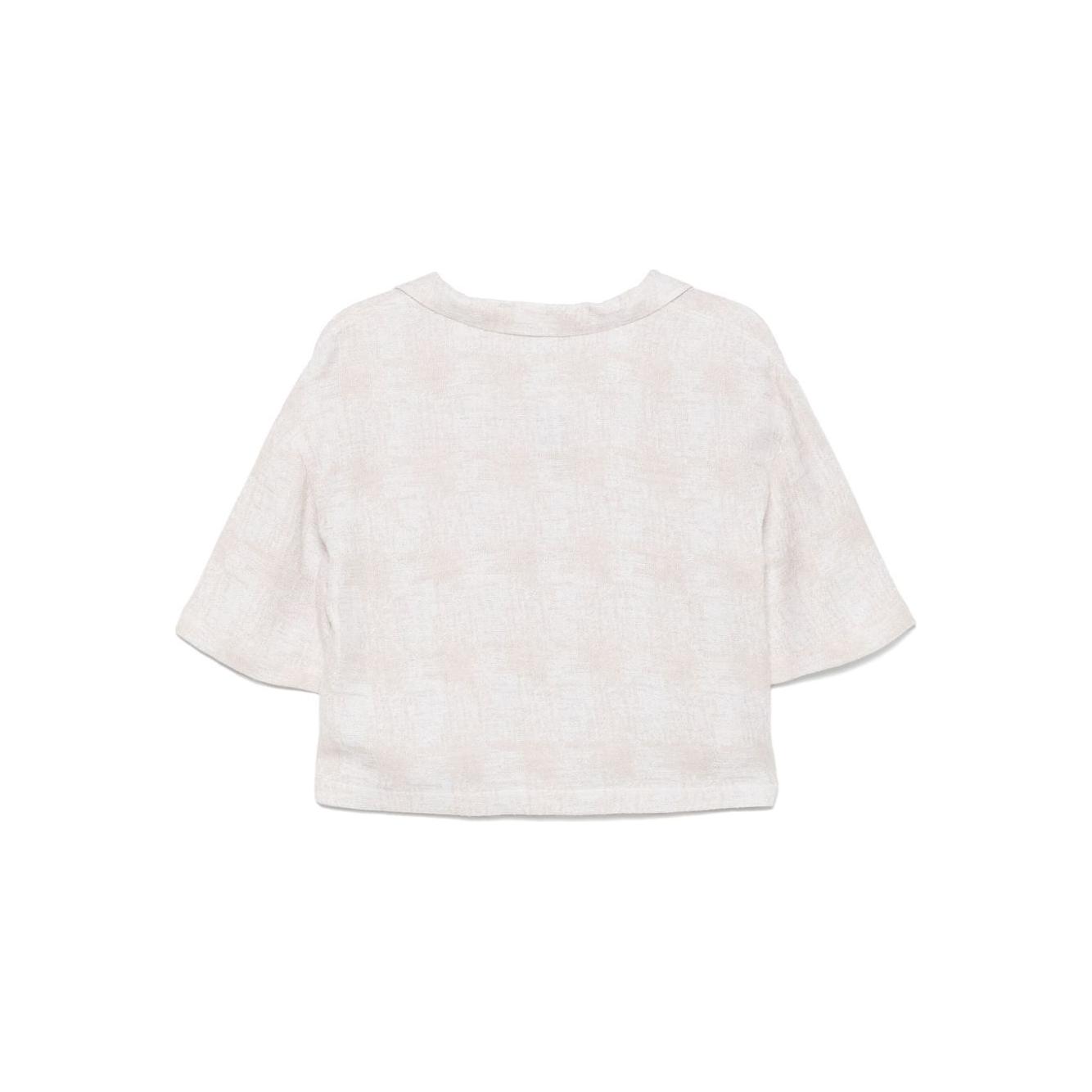 Emporio Armani cropped linen shirt Shirts Emporio Armani Antique White