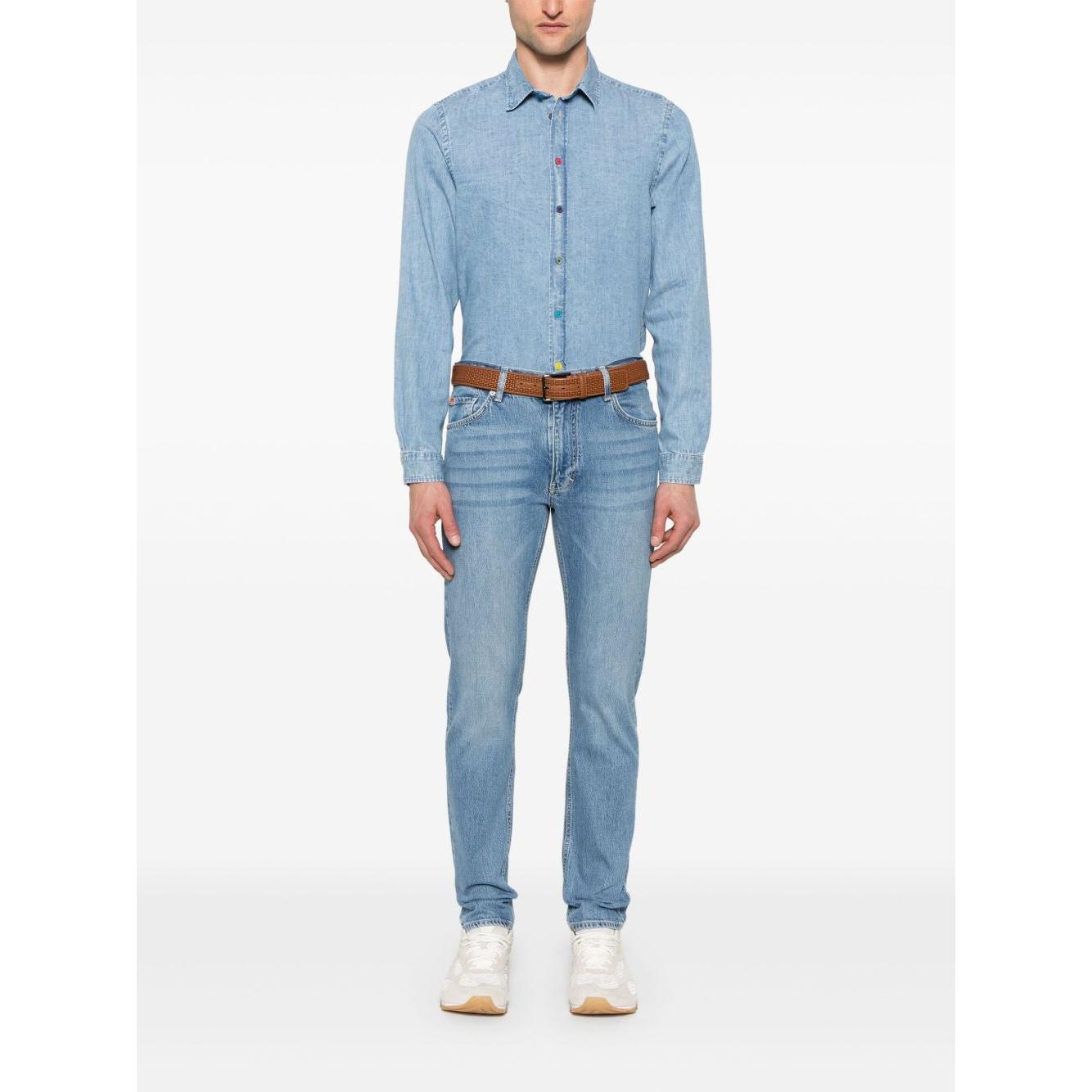 PS By Paul Smith Shirts Clear Blue Shirts PS By Paul Smith White Smoke