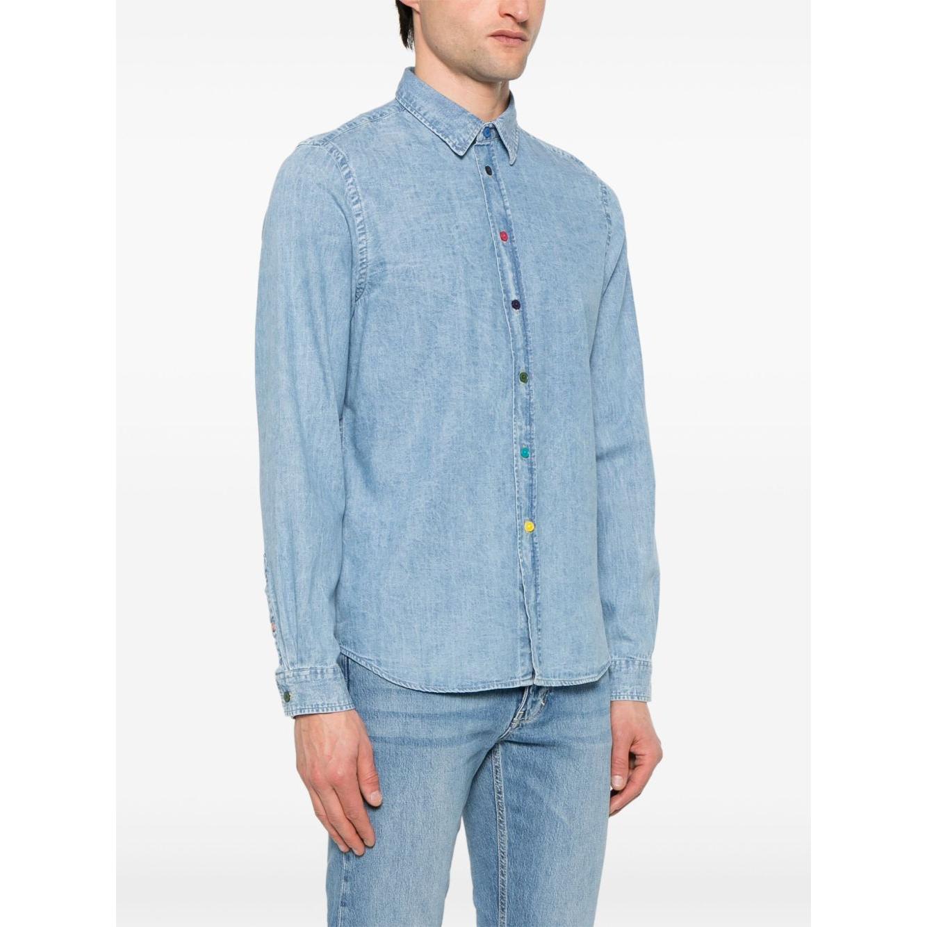PS By Paul Smith Shirts Clear Blue Shirts PS By Paul Smith White Smoke