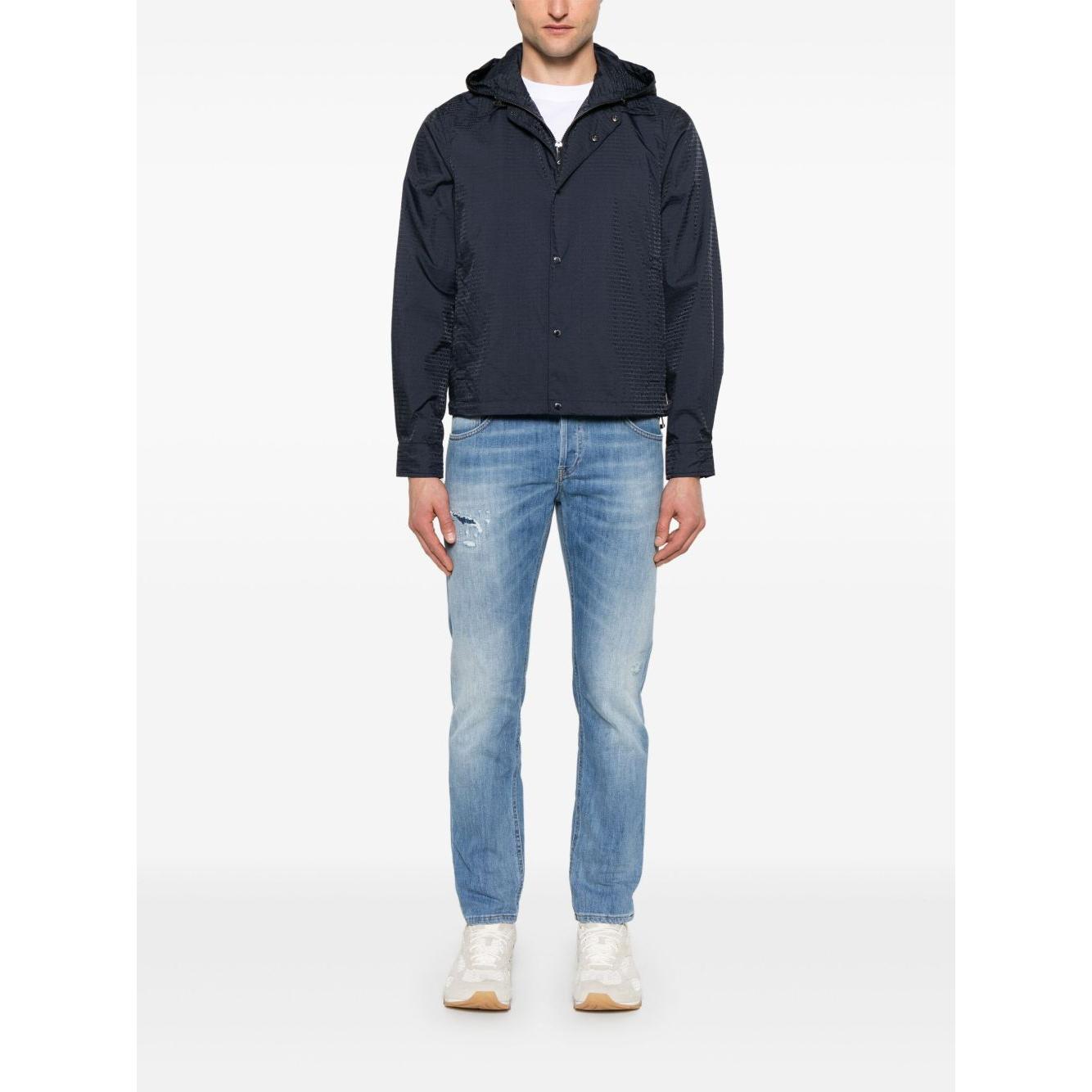 Emporio Armani Blouson with internal nylon bib jacquard all-over lettering Jackets Emporio Armani Dark Slate Gray