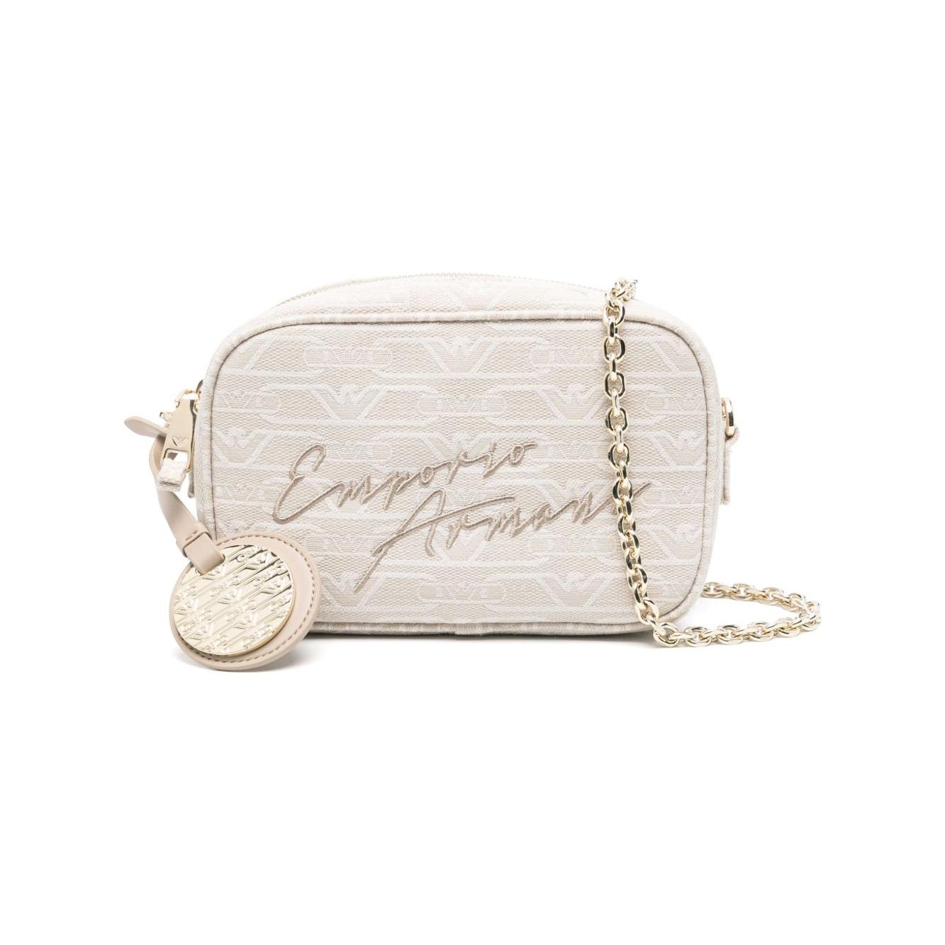 Emporio Armani Mini bag with monogram Clutches Emporio Armani Light Gray