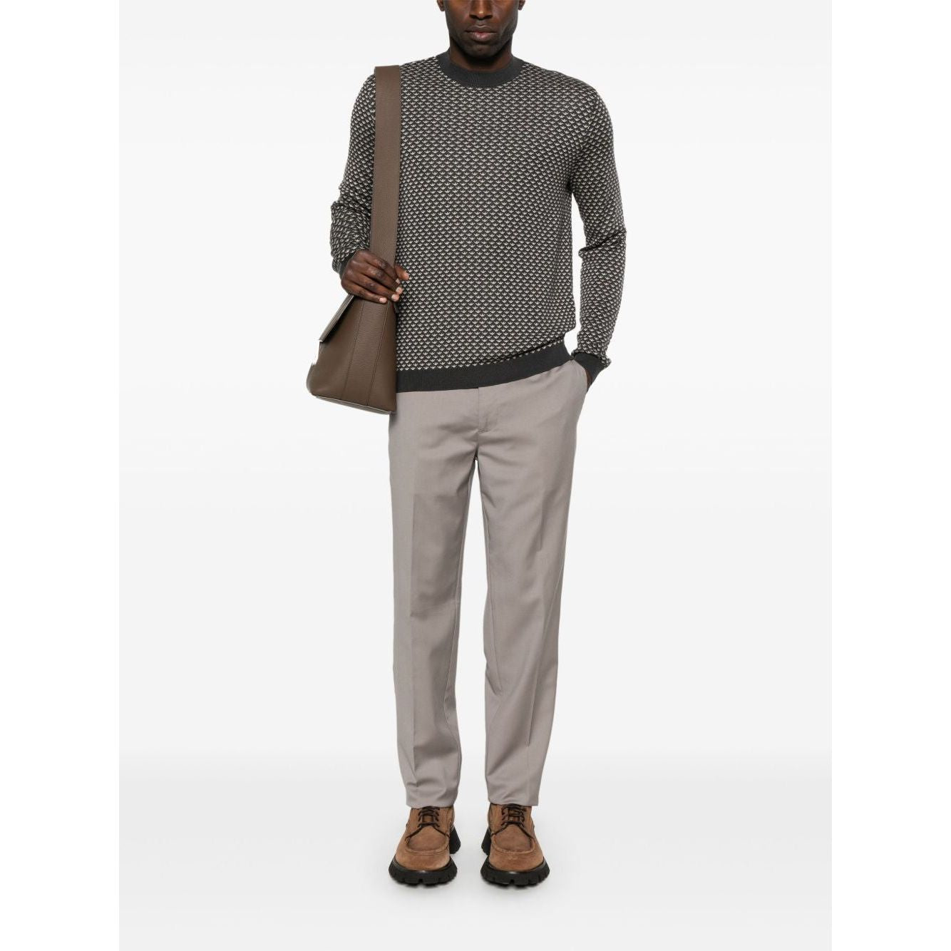 Emporio Armani Trousers Dove Grey Trousers Emporio Armani White Smoke