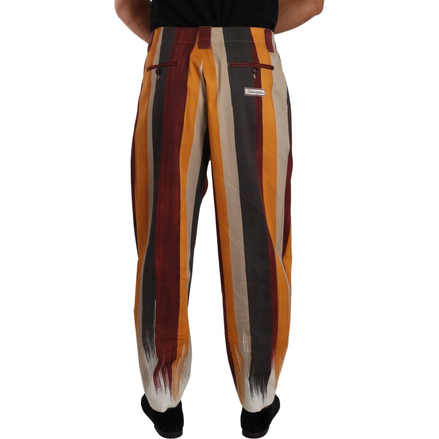 Dolce & Gabbana Elegant Striped Skinny Trousers Dolce & Gabbana Dark Slate Gray