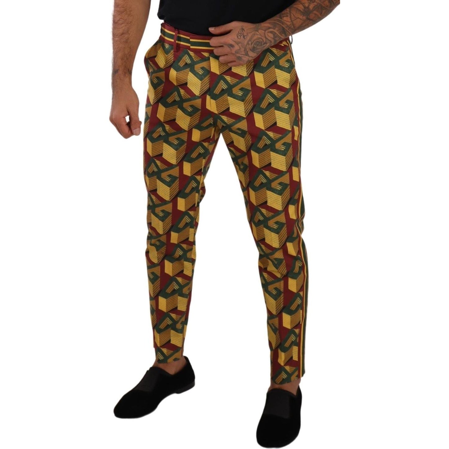 Dolce & Gabbana Elegant Multicolor Tapered Pants for Men Dolce & Gabbana Saddle Brown