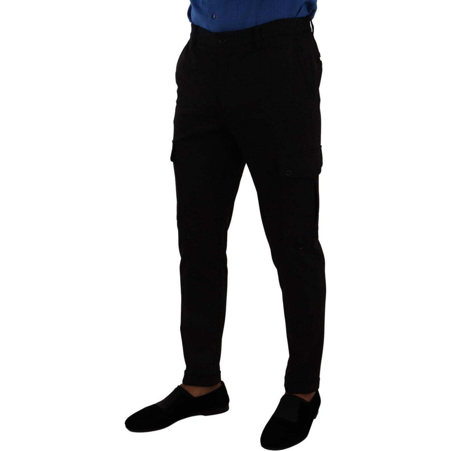 Dolce & Gabbana Elegant Black Slim Fit Cargo Pants Dolce & Gabbana Black