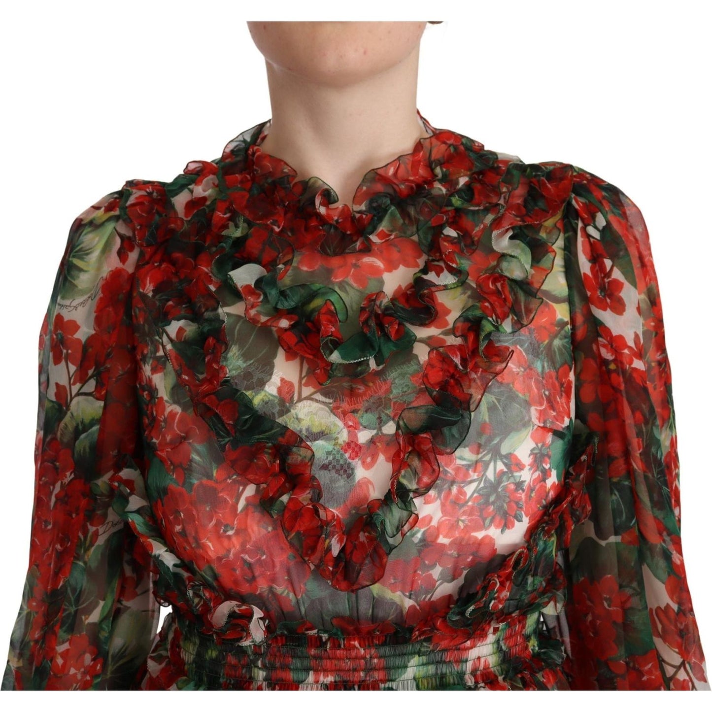 Dolce & Gabbana Floral Silk Mini Knee High Dress Dolce & Gabbana Dark Slate Gray