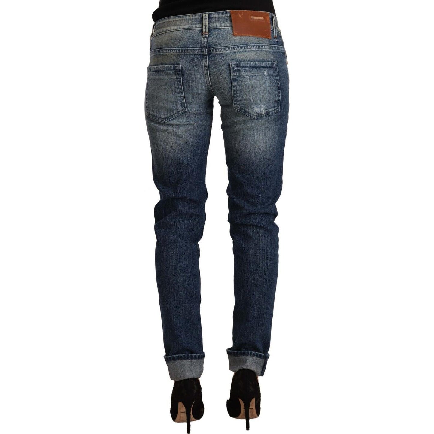 Acht Chic Blue Washed Skinny Denim Serenade Acht Dark Slate Gray