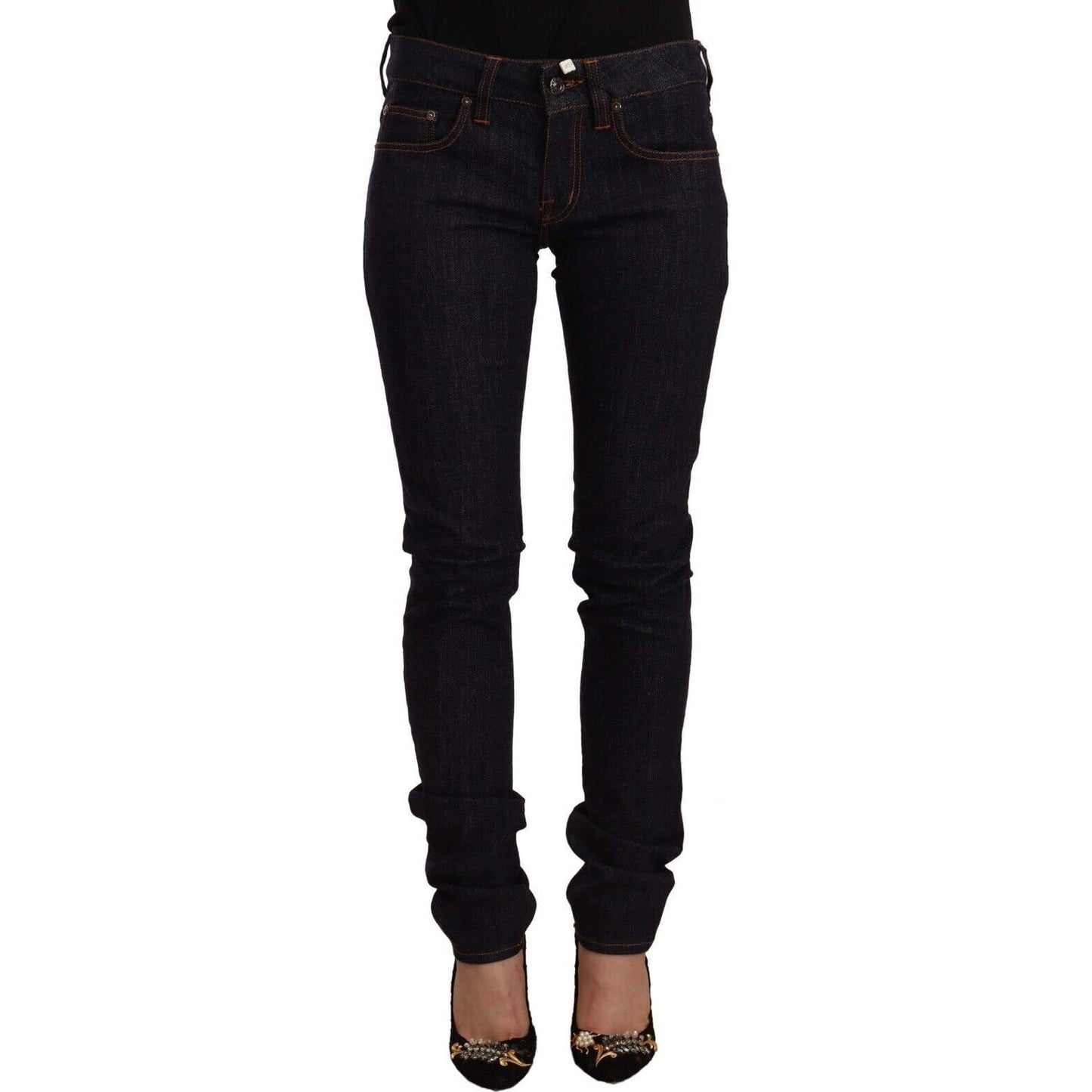 GF Ferre Chic Black Slim Fit Designer Jeans GF Ferre Black