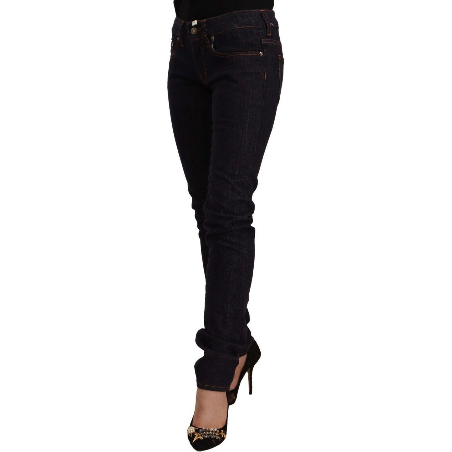 GF Ferre Chic Black Slim Fit Designer Jeans GF Ferre Black
