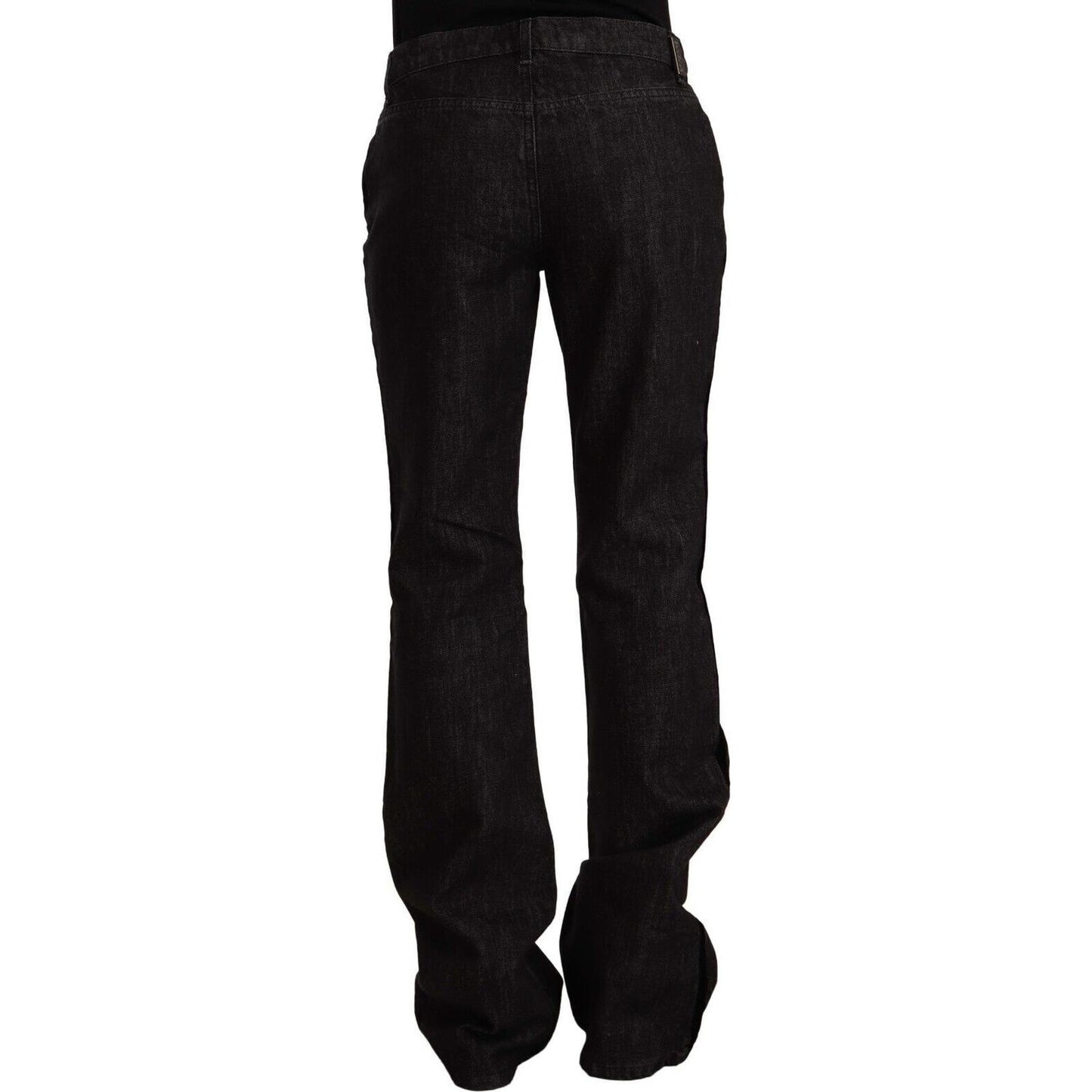 GF Ferre Sleek Mid Waist Bootcut Designer Jeans GF Ferre Black