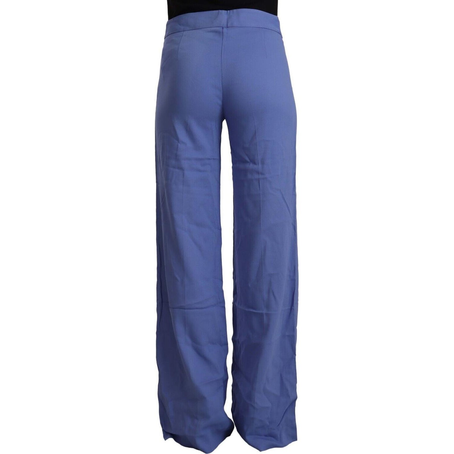 P.A.R.O.S.H. Chic Wide-Leg High Waist Blue Trousers P.A.R.O.S.H. Dark Slate Blue