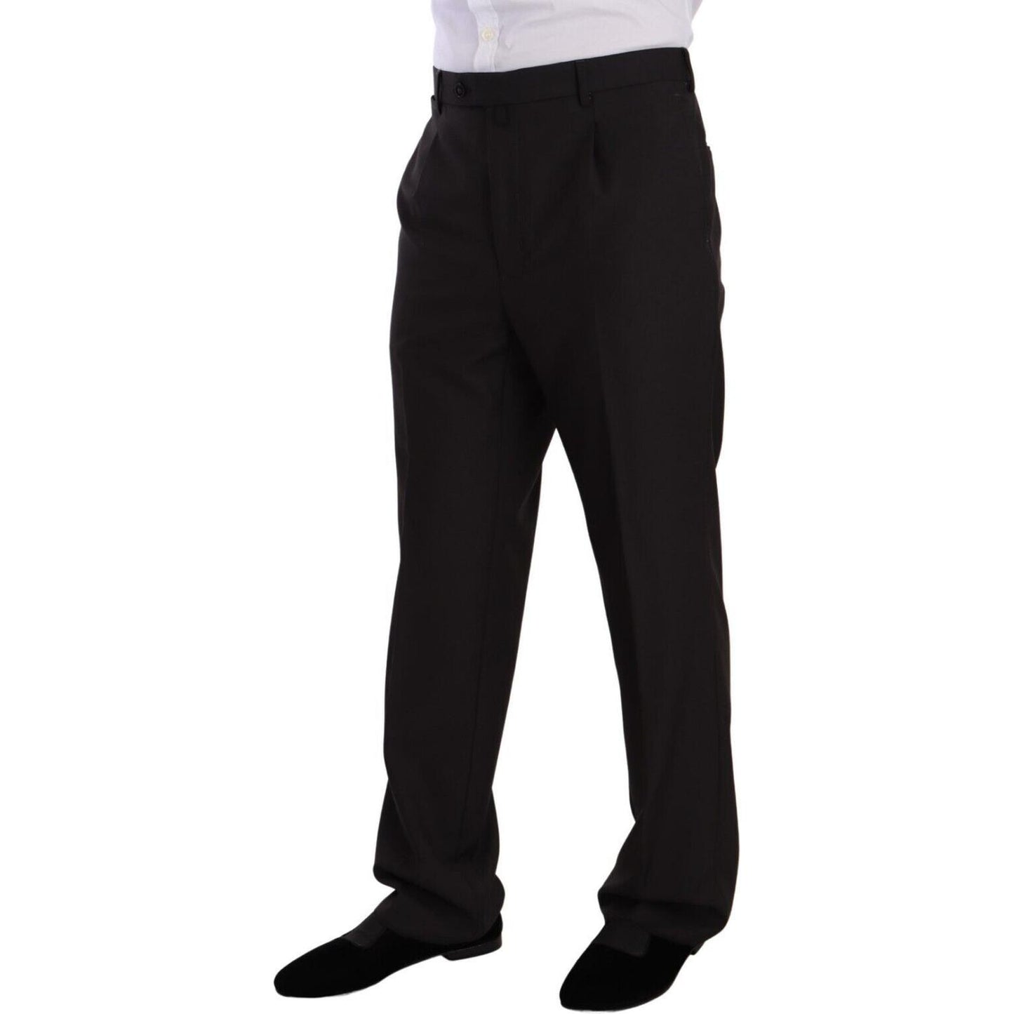Domenico Tagliente Sleek Grey 2-Piece Mens Suit with Notch Lapels Domenico Tagliente Black