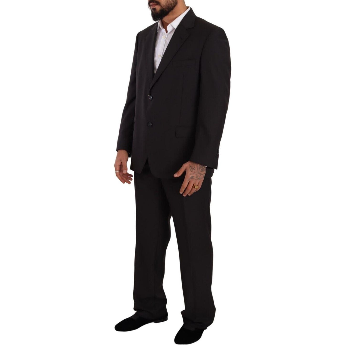 Domenico Tagliente Elegant Grey Two-Piece Suit for Men Domenico Tagliente Black