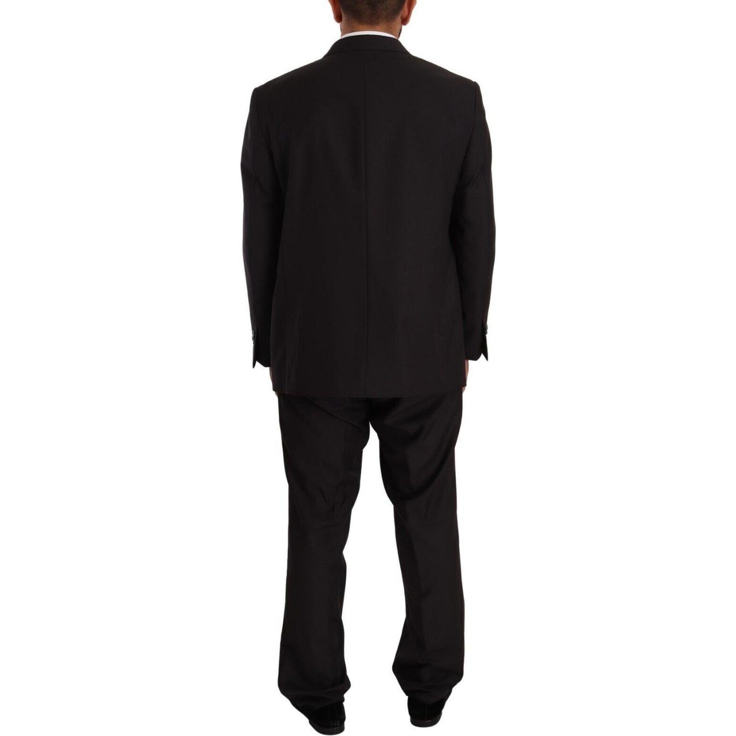 Domenico Tagliente Elegant Gray Two-Piece Regular Fit Suit Domenico Tagliente Black