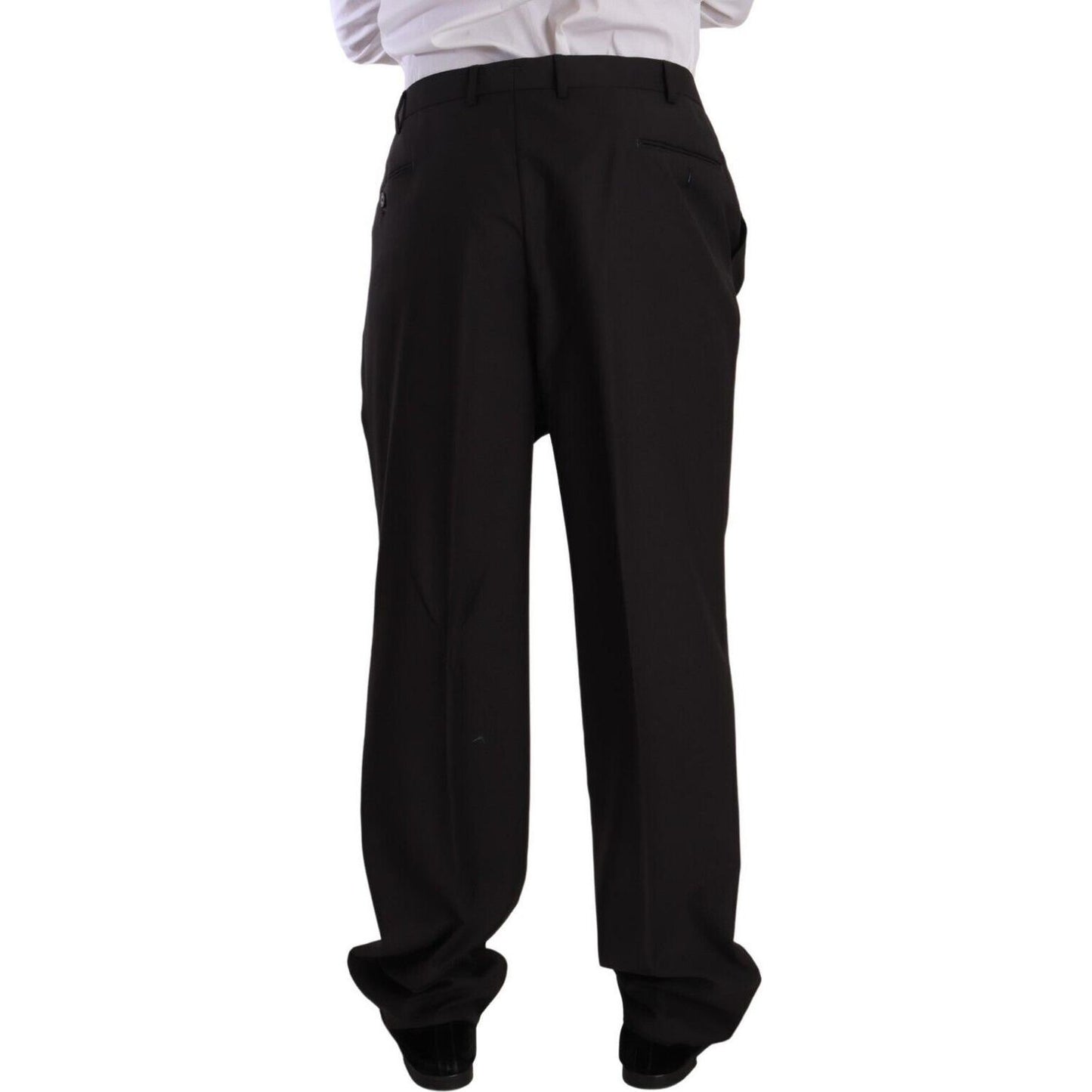 Domenico Tagliente Elegant Gray Two-Piece Regular Fit Suit Domenico Tagliente Black