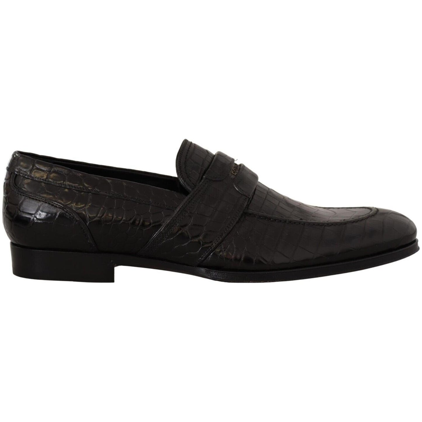 Dolce & Gabbana Elegant Crocodile Leather Moccasin Shoes Dolce & Gabbana Black