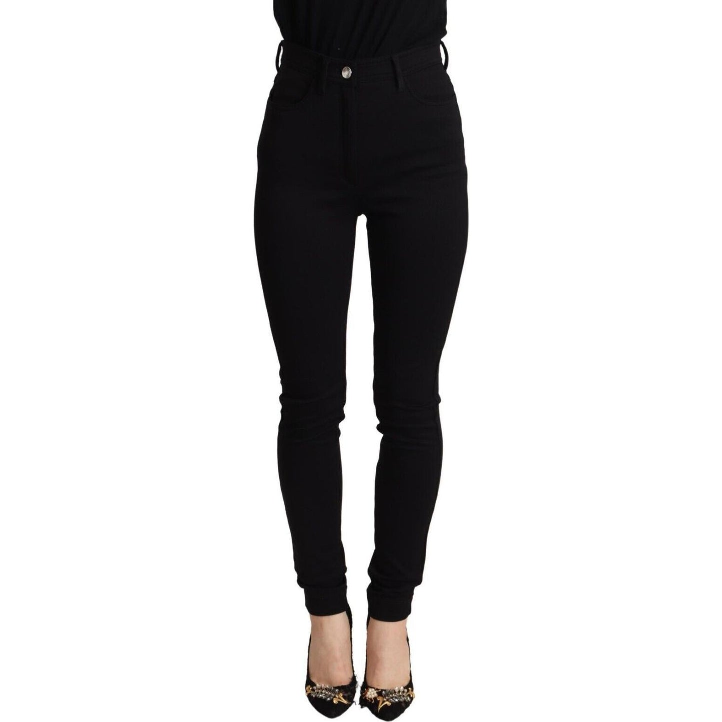 Dolce & Gabbana Elegant High-Waisted Slim Fit Pants Dolce & Gabbana Black