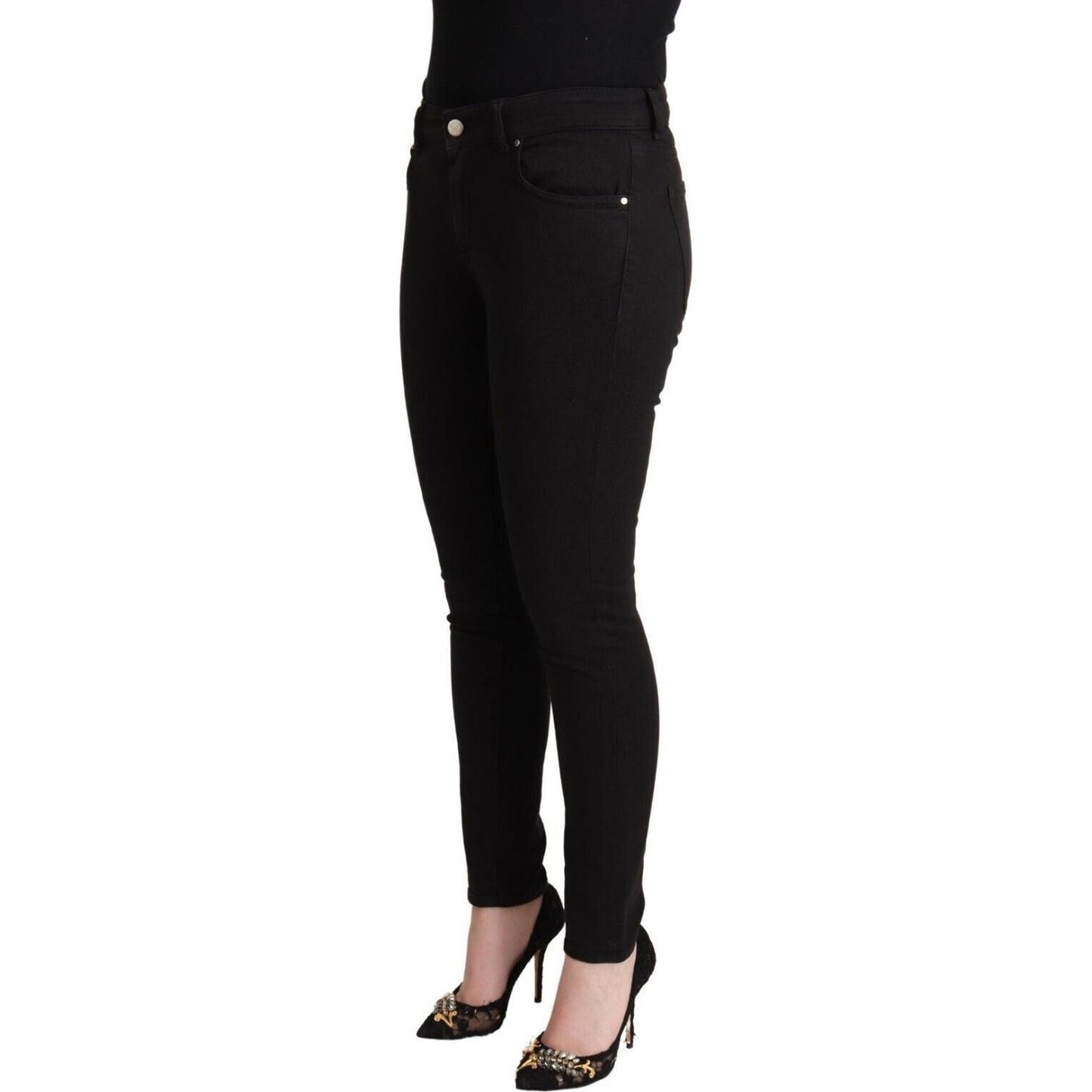 Dolce & Gabbana Chic Slim Fit Black Denim Jeans Dolce & Gabbana Black